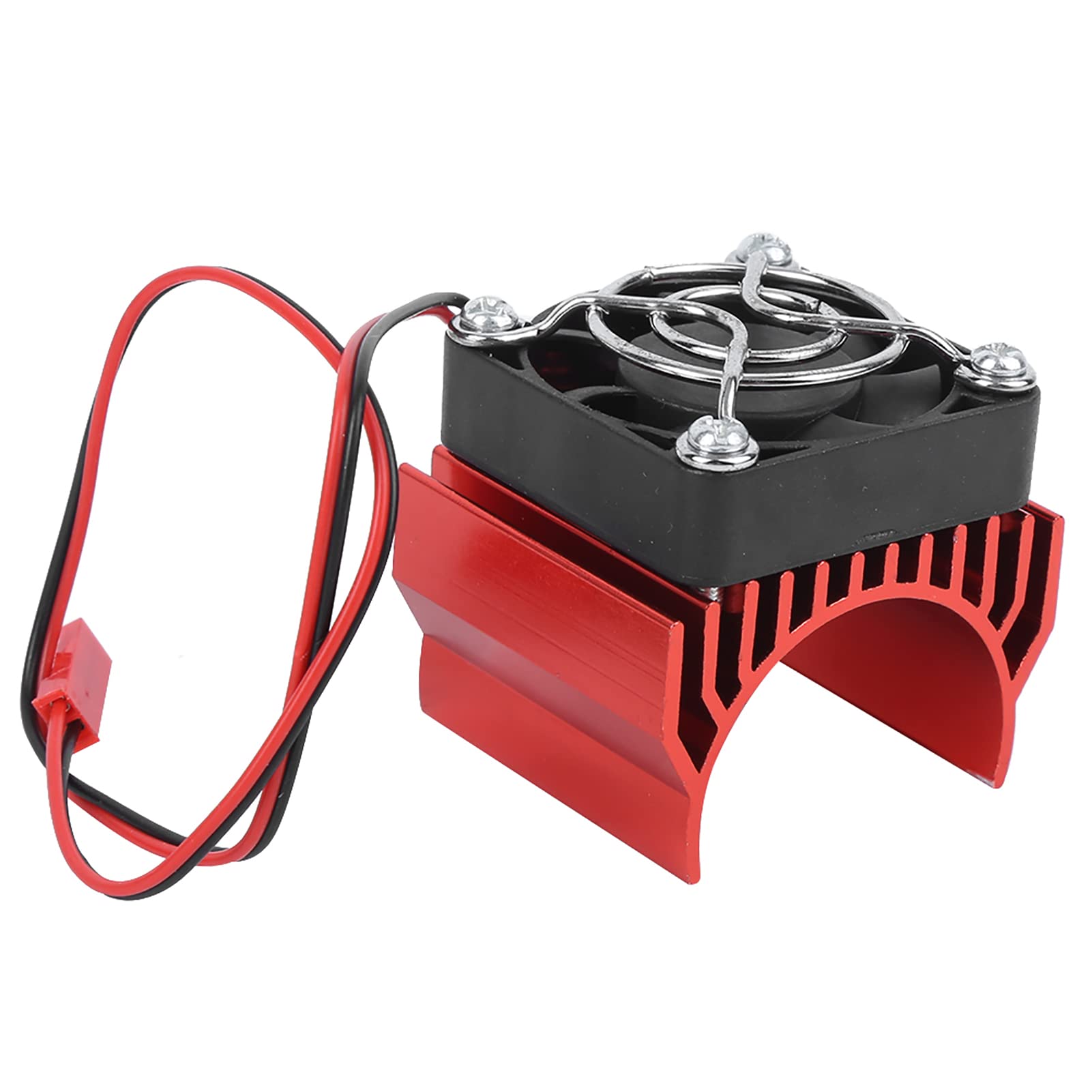 High-Performance RC Motor Heat Sink Cooler for 1/10 Scale RC Cars - Large Aluminum Heat Dissipation with Protective Mesh - Extends Battery Life & Prevents Overheating (Red) - Ideal for Racing, Off-Road & High-Speed RC Car Enthusiasts