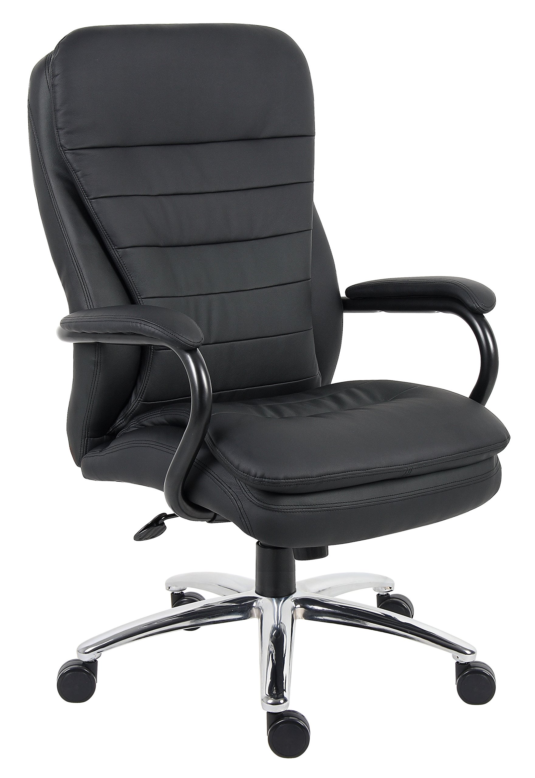 Premium Big and Tall Executive Office Chair for Heavy Duty - 500 lbs Capacity, Black Leather Ergonomic Computer Chair for Large Men - Ideal for Home Office, Gaming, and Professional Workspaces