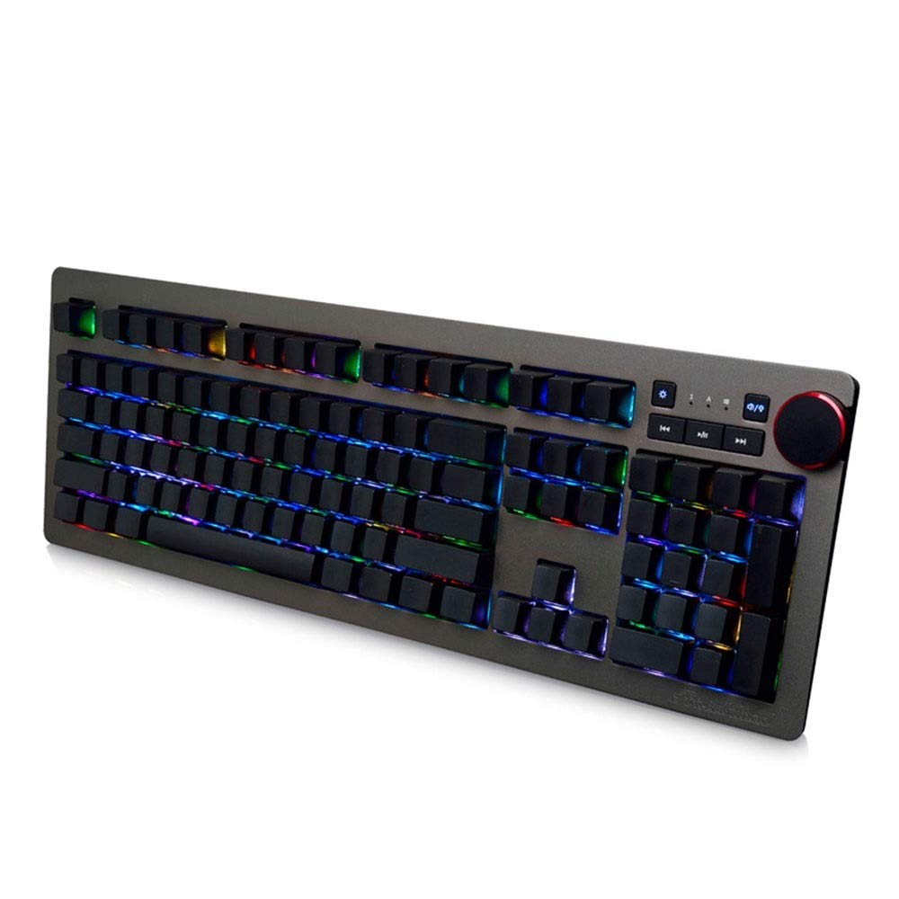 XYLXJ RGB Backlit Mechanical Gaming Keyboard - Green/Black/Tea Switch Options for Esports & Typing | Wired USB Cable | Durable for PC, Mac, Laptop (Black Cherry Switch with White LED) - Perfect for Gaming, Office Work & Programming