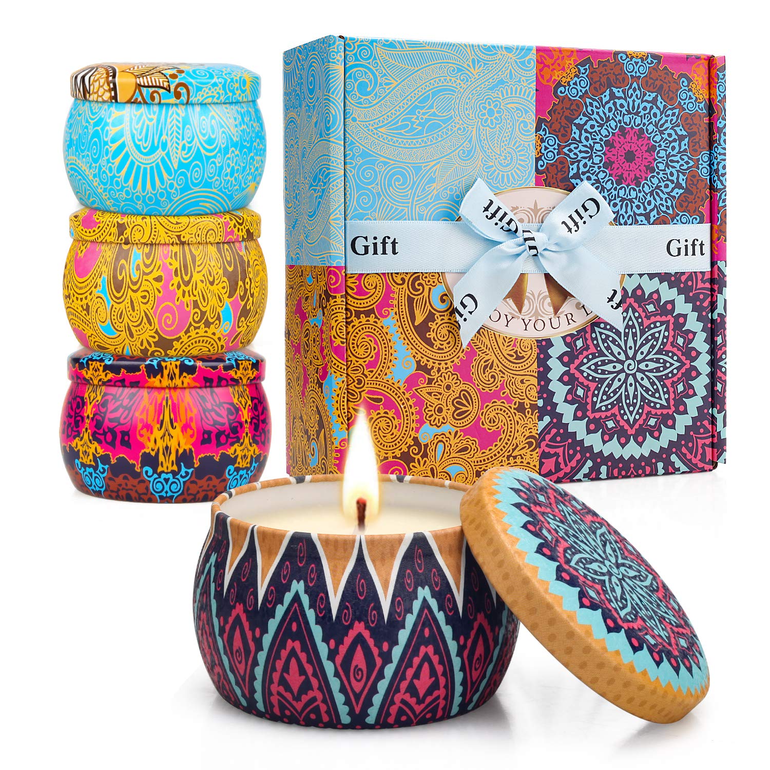 4 Pack Aromatherapy Scented Candles (4.4oz) - Perfect Gifts for Women, Valentine's Day, Mother's Day & Birthdays | Home Fragrance & Relaxation Candles for Bedroom, Bathroom & Living Room