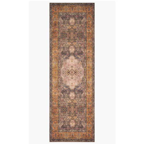 Loloi Loren Floor Rug - Soft & Durable Runner Rug in Plum/Multi, 2.5' x 7.5' - Perfect for Hallways, Entryways & High-Traffic Areas