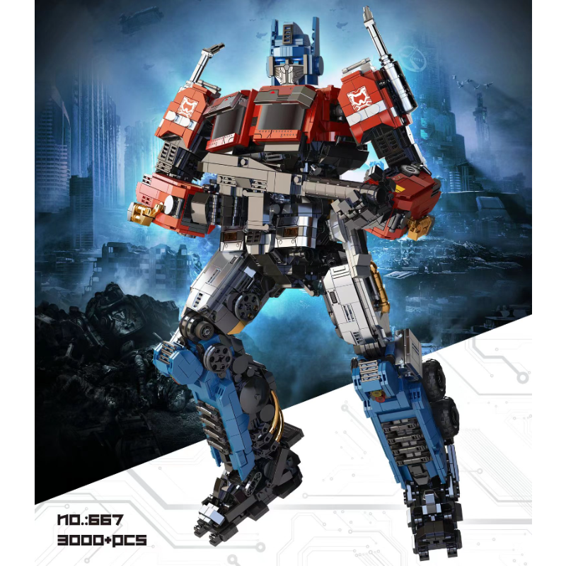 3000 PCS 667 Optimus Prime Action Figure - Transformers Collectible Toy for Kids & Adults - Perfect for Display, Gifts, and Role-Playing Games