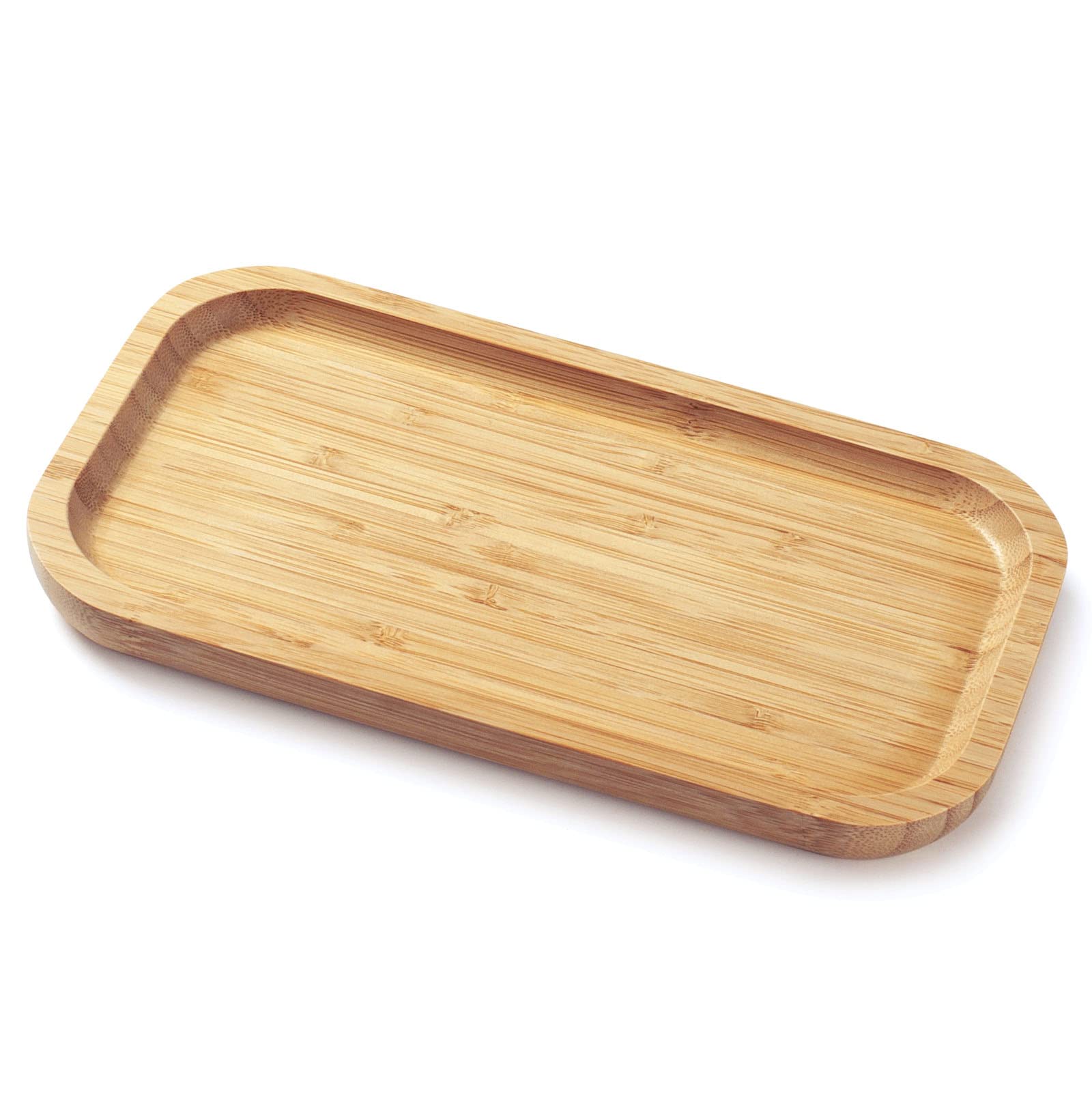 Bamboo Vanity Tray for Bathroom Counter & Toilet Tank Top - 9.8 x 5.5 x 0.8 Inch Organizing Tray for Jewelry, Perfume & Decor Display - Perfect for Spa, Hotel & Home Decor Organization