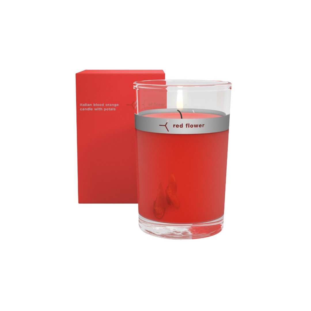 Italian Blood Orange Scented Soy Wax Candle with Petal Topping - Aromatherapy for Home, Spa & Romantic Dinner Ambiance
