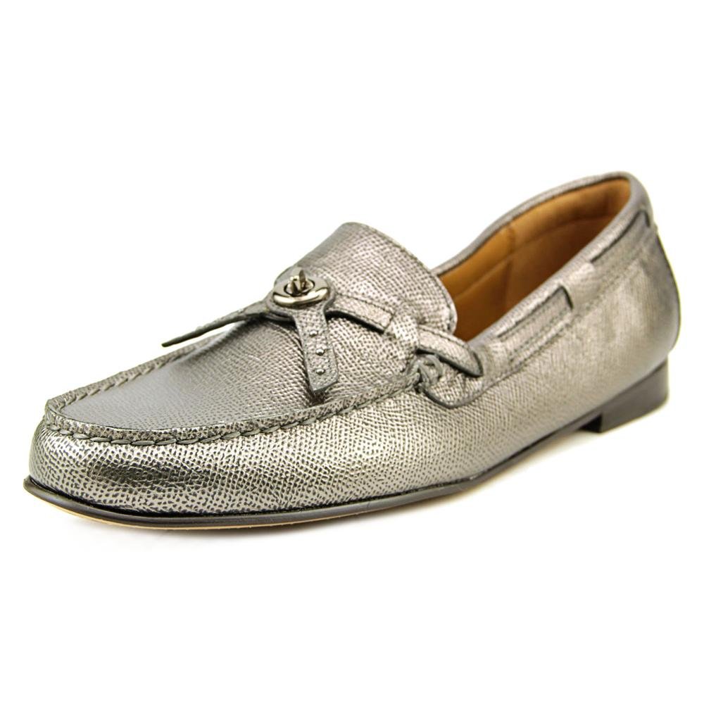 Coach Women's Kara Loafer in Gunmetal - Stylish Slip-On Shoes for Work, Office & Casual Outfits | Comfortable Leather Flats for Business Women