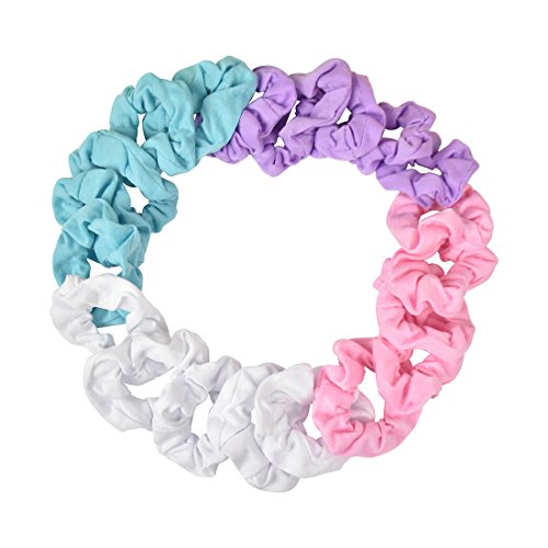 20 Pack Soft Cotton Scrunchies Hair Elastics - Pastel Colors for Women, Girls, and Kids - Perfect for School, Work, and Everyday Styling