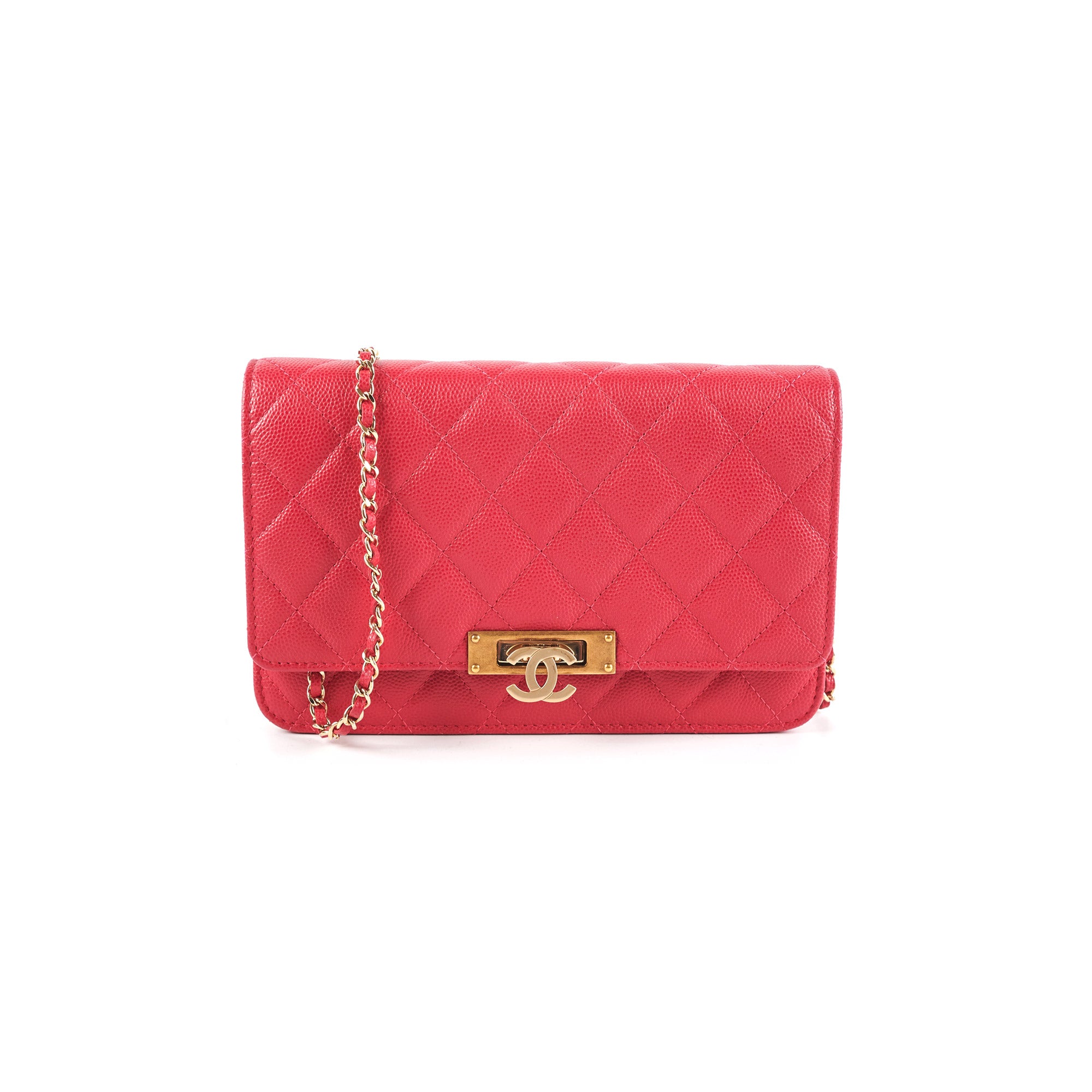Chanel Caviar Leather Wallet on Chain - Pink Crossbody Bag for Women | Luxury Designer WOC for Evening Out & Special Occasions