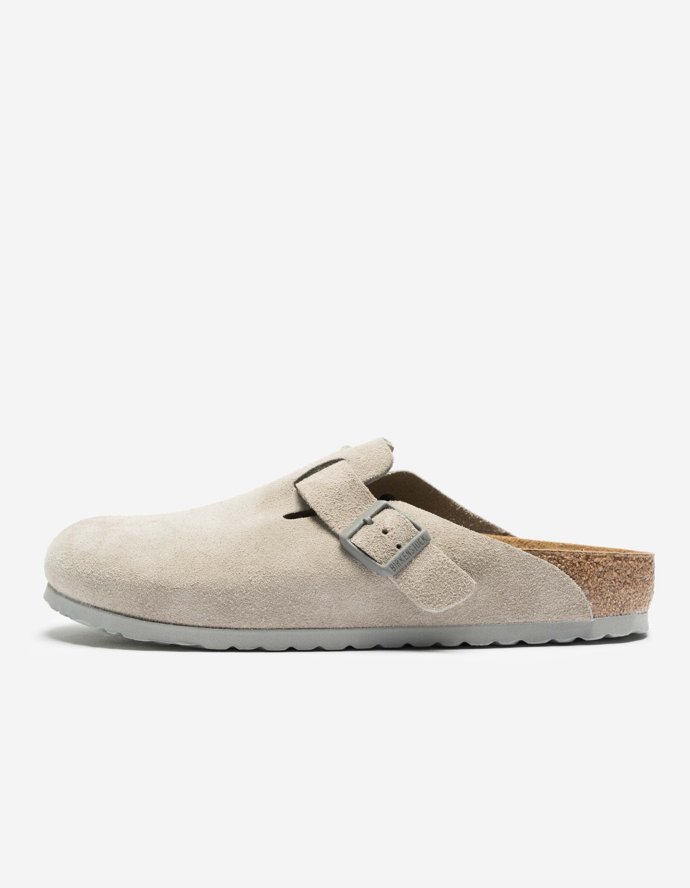 Birkenstock Boston Soft Footbed Sandals - Suede Leather Unisex Clogs with Stone Coin Finish | Comfortable for Home, Office & Casual Wear