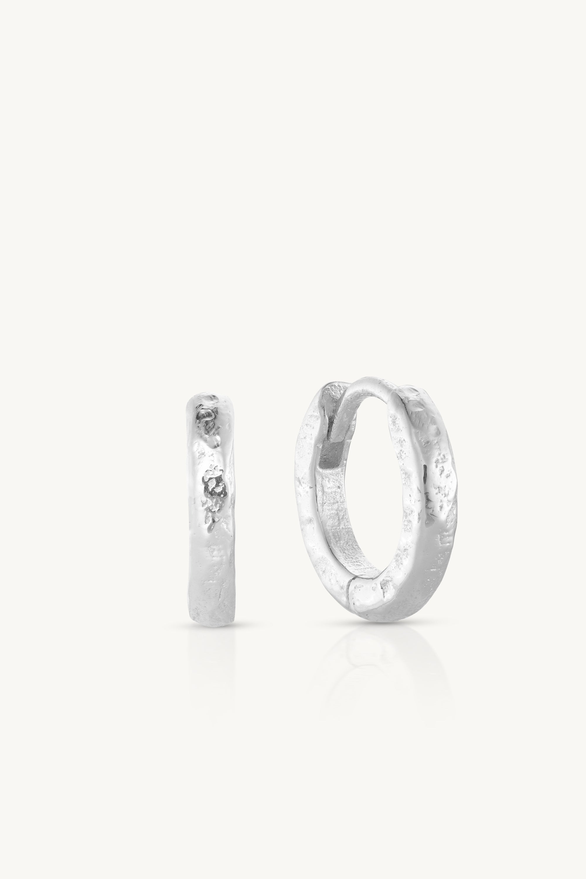 Textured Silver Huggie Hoop Earrings for Women - Small Size Hypoallergenic Minimalist Studs - Perfect for Everyday Wear, Gifts & Special Occasions