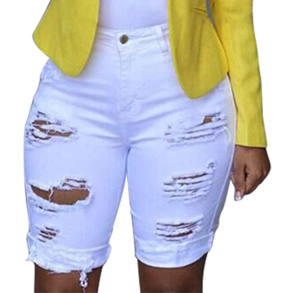 Fudule Women's Ripped Jeans Shorts - Stylish & Skinny for Summer