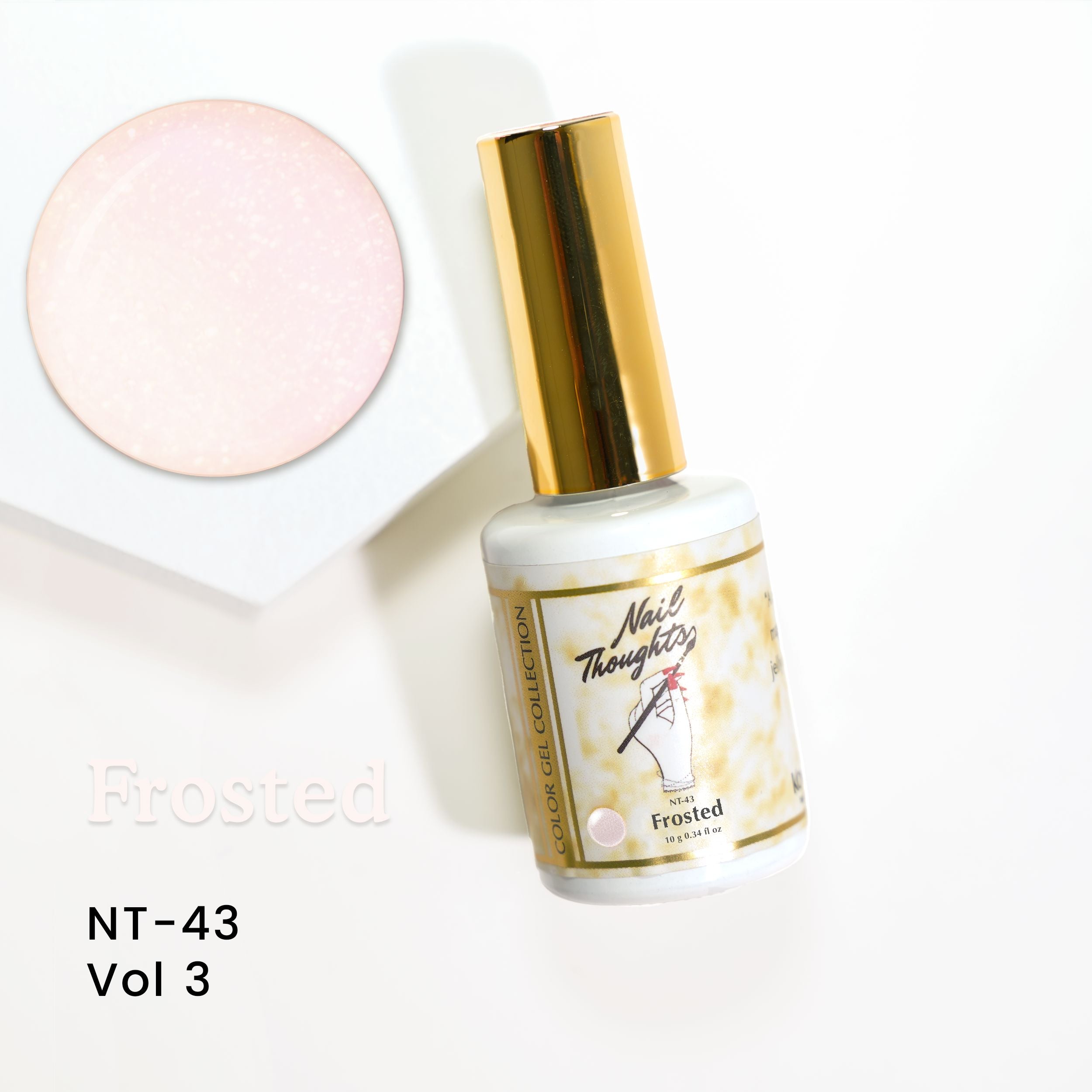 Nail Thoughts NT 43 Frosted Gel Polish - Long Lasting Nail Lacquer for Salon & Home Manicures - Perfect for Holidays, Weddings & Special Occasions