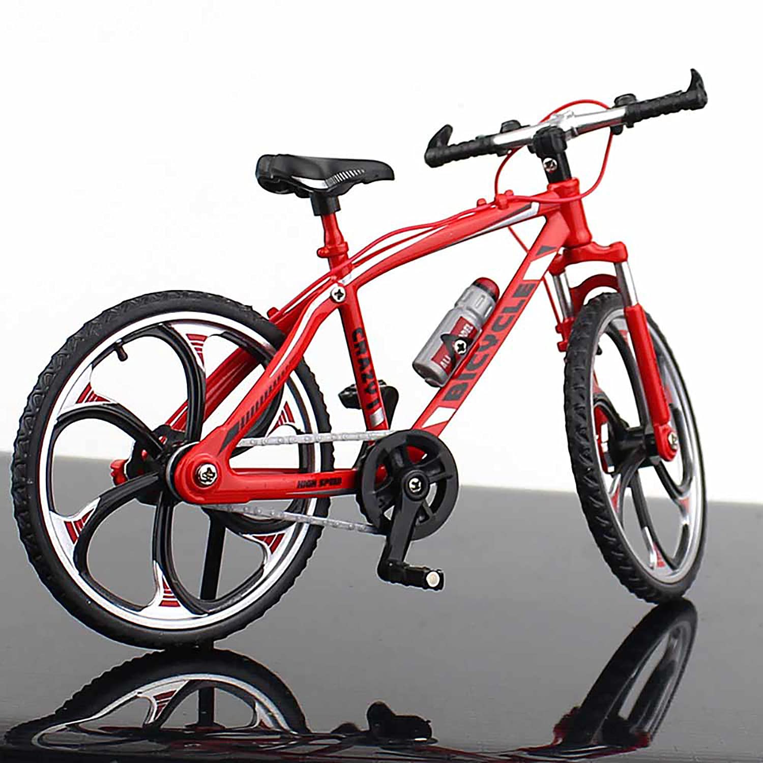 Mini Bike Finger Bike & Finger Skateboard Set - Red Toy Bikes for Kids, Adults - Fun Collectible Decor for Desks, Shelves & Gifts - Perfect for Stress Relief, Office Decor & Miniature Collections