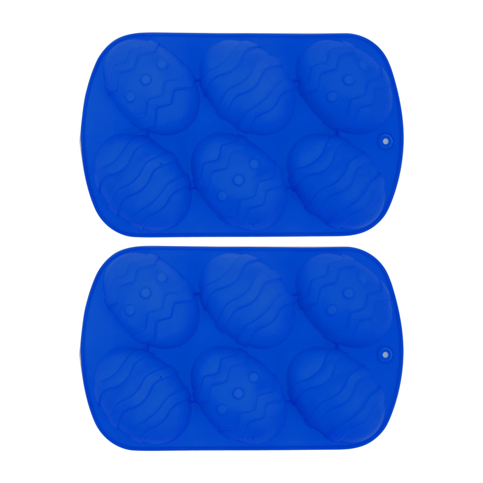 Amosfun 2-Pack Silicone Loaf Pan with 6-Cavity Easter Egg Mold - Non-Stick Baking Pan for DIY Chocolate, Candy, Cake, Cupcakes - Perfect for Holiday Baking, Birthday Parties, and Home Dessert Making