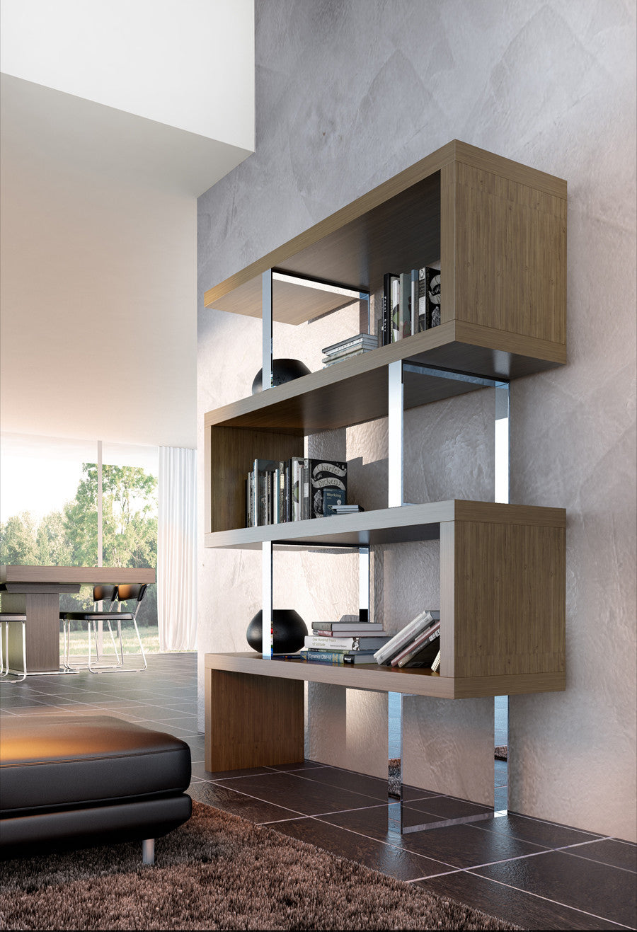 Modern Bookcase MD105 51W - Stylish Wooden Bookshelf for Home & Office - Perfect for Living Room, Bedroom, Study & Library Storage Organization
