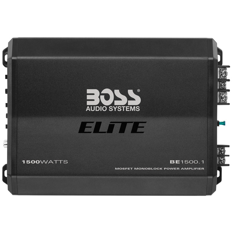 Boss Audio Elite BE1500.1 Monoblock Car Amplifier - 1500W High Power, Class D, 1 Ohm Stable - Perfect for Car Audio Systems & Bass Boost