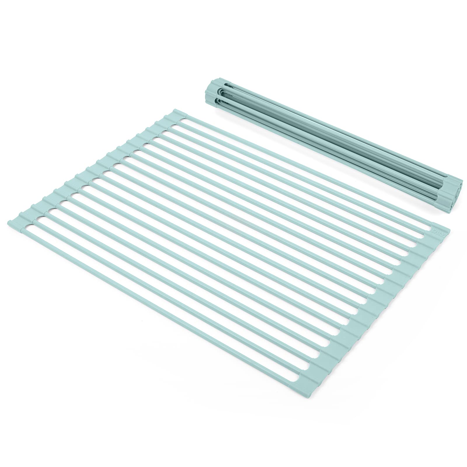 Foldable Silicone Dish Drying Rack - Over Sink Drainer for Kitchen (17.5x13