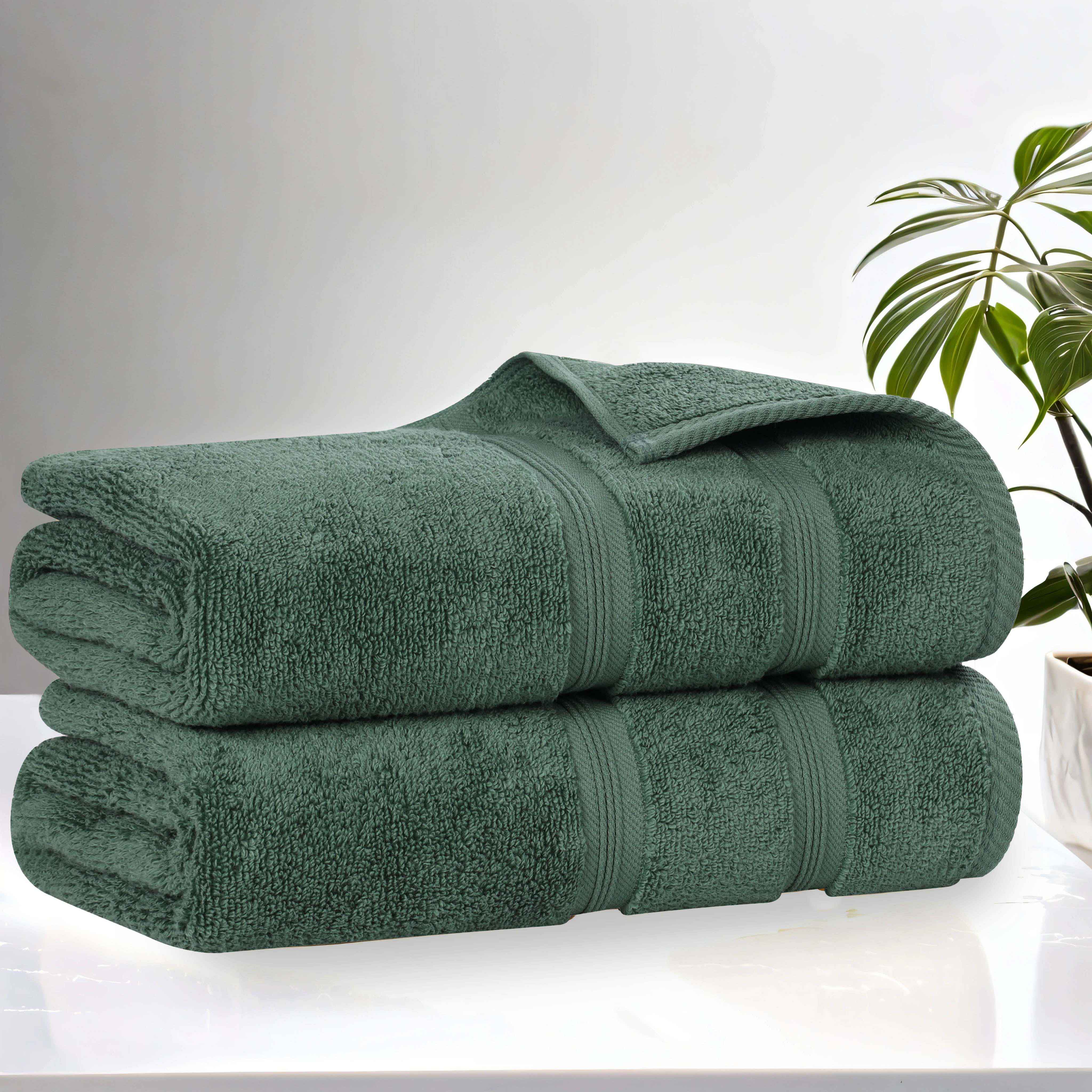 Premium Smart Dry Zero Twist Cotton Bath Towels Set of 2 - Ultra Soft, Absorbent Medium Weight Bath Sheets for Spa, Gym & Luxury Home Use