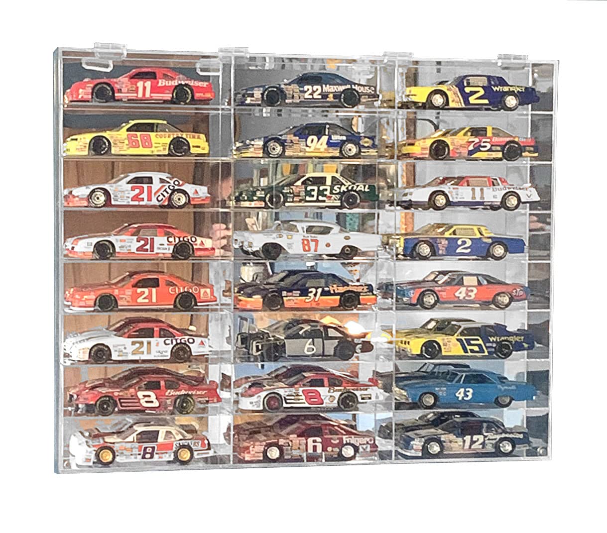 1:24 Scale Diecast Toy Model Car Display Case - Clear Acrylic Storage Showcase with 24 Compartments for Collectors (AHW24) | Perfect for Home Decoration, Toy Car Protection & Organized Display