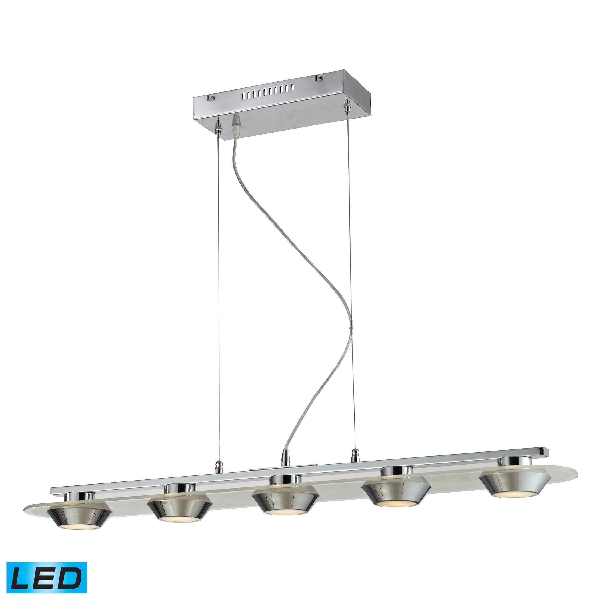 5-Light LED Glass Pendant Light Fixture 4W Modern Hanging Chandelier for Kitchen Island, Dining Room, Living Room & Bedroom Lighting