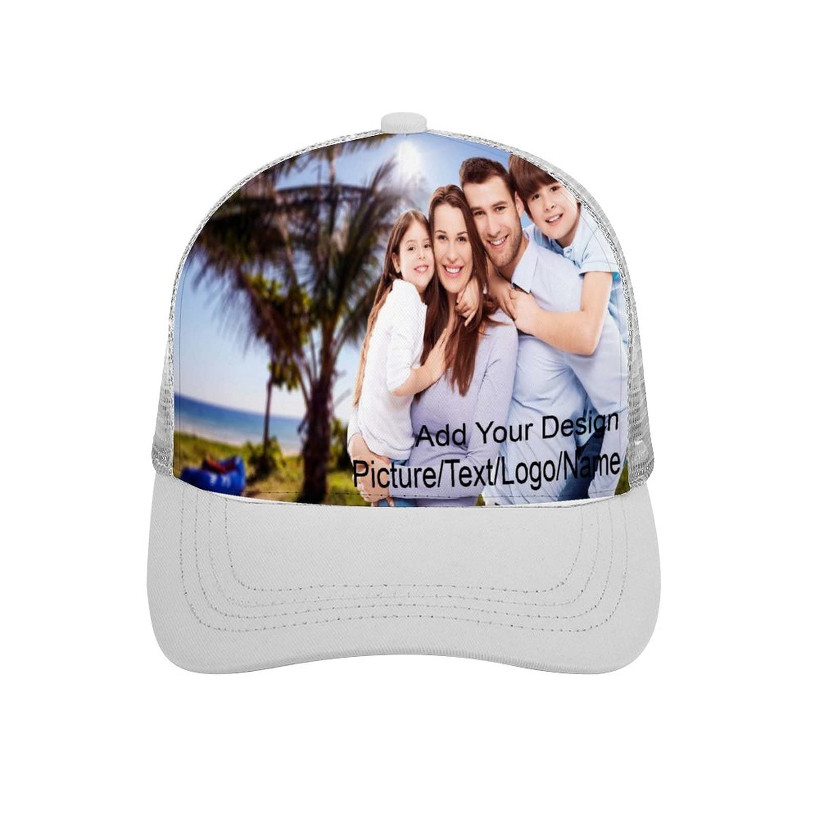 Custom Trucker Hat with Personalized Photo & Text - Adjustable Snapback Baseball Cap for Men & Women - Breathable Mesh Dad Hat for Outdoor, Sports & Casual Wear