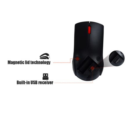 Lenovo M120Pro Wireless Mouse - Ergonomic Bluetooth Mouse for Laptop, PC, Mac - 2.4GHz USB Receiver, Silent Click, 1600DPI - Perfect for Office, Home, Gaming & Travel Use