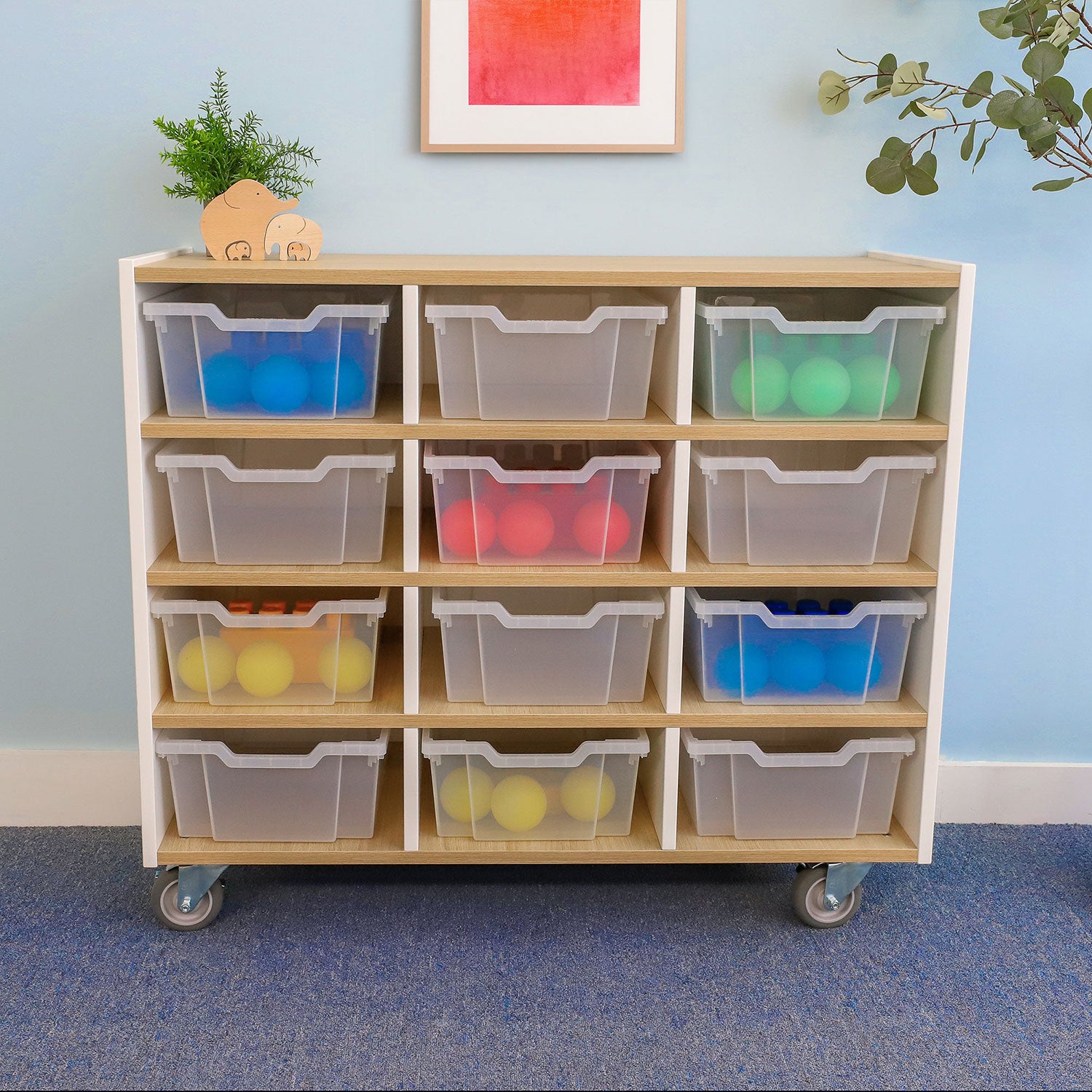 Elevated™ 12-Tray Mobile File Cabinet WB1932 - Heavy Duty Rolling Storage Organizer for Office, Home, or Classroom Use