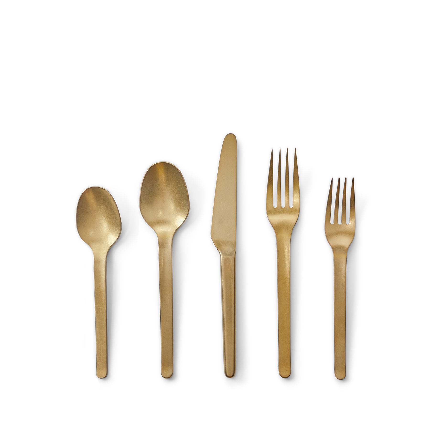 Premium Muir Flatware Set in Amber - 5 Piece Stainless Steel Cutlery for Dining, Gifts & Elegant Table Settings