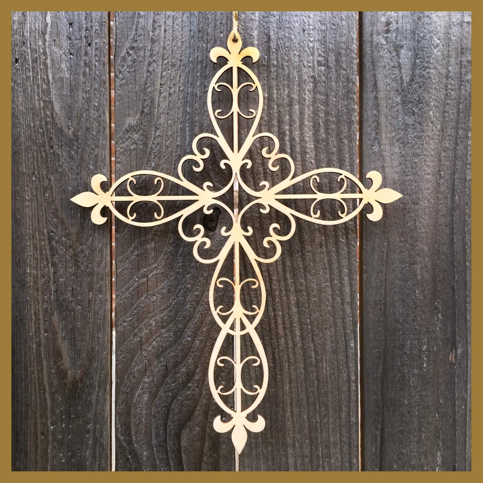 Laser Cut Wooden Cross Wall Decor - Handmade Christian Home Decoration for Living Room, Bedroom & Church