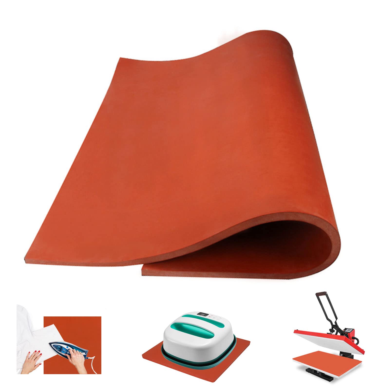 10x12 Inch Silicone Heat Press Mat Pad - 0.3 Inch Thick Sublimation Mat for Heat Transfer Machine - Durable Replacement Pad for T-Shirt, Mug & Hat Pressing - Perfect for DIY Crafts & Small Business Printing