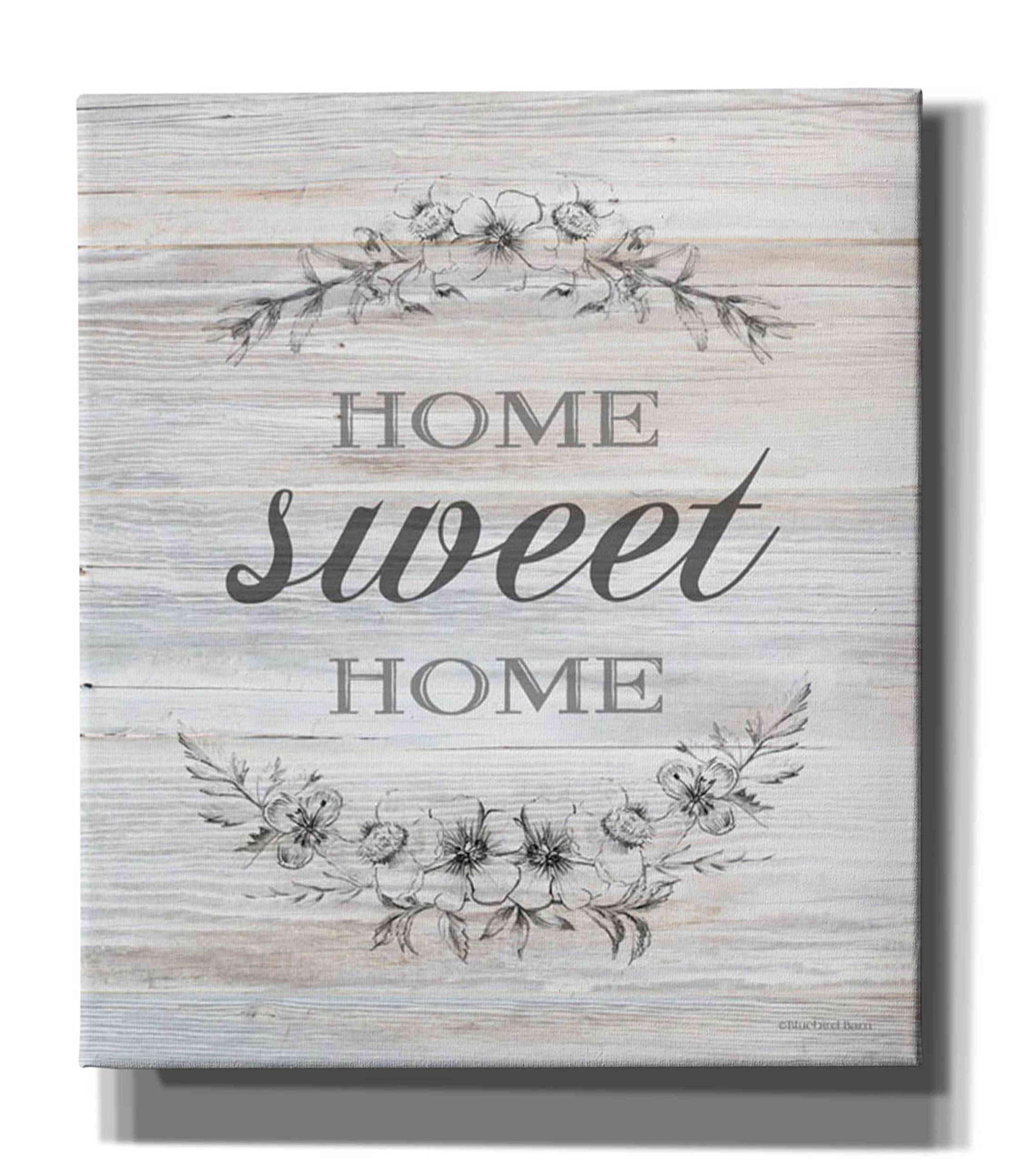 Bluebird Barn 'Home Sweet Home' Graffiti Canvas Wall Art - 26x30 Inches - Modern Home Decor for Living Room, Bedroom & Office