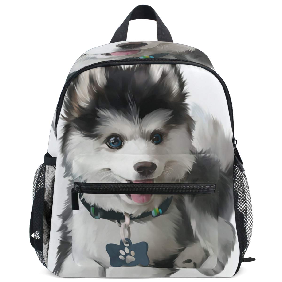 **Cute Husky Puppy Backpack for Kids - Adjustable Chest Strap Toddler School Bag for Boys & Girls - Perfect for Preschool, Kindergarten & Elementary School - Lightweight & Durable Bookbag for Daily Use & Outdoor Adventures**
