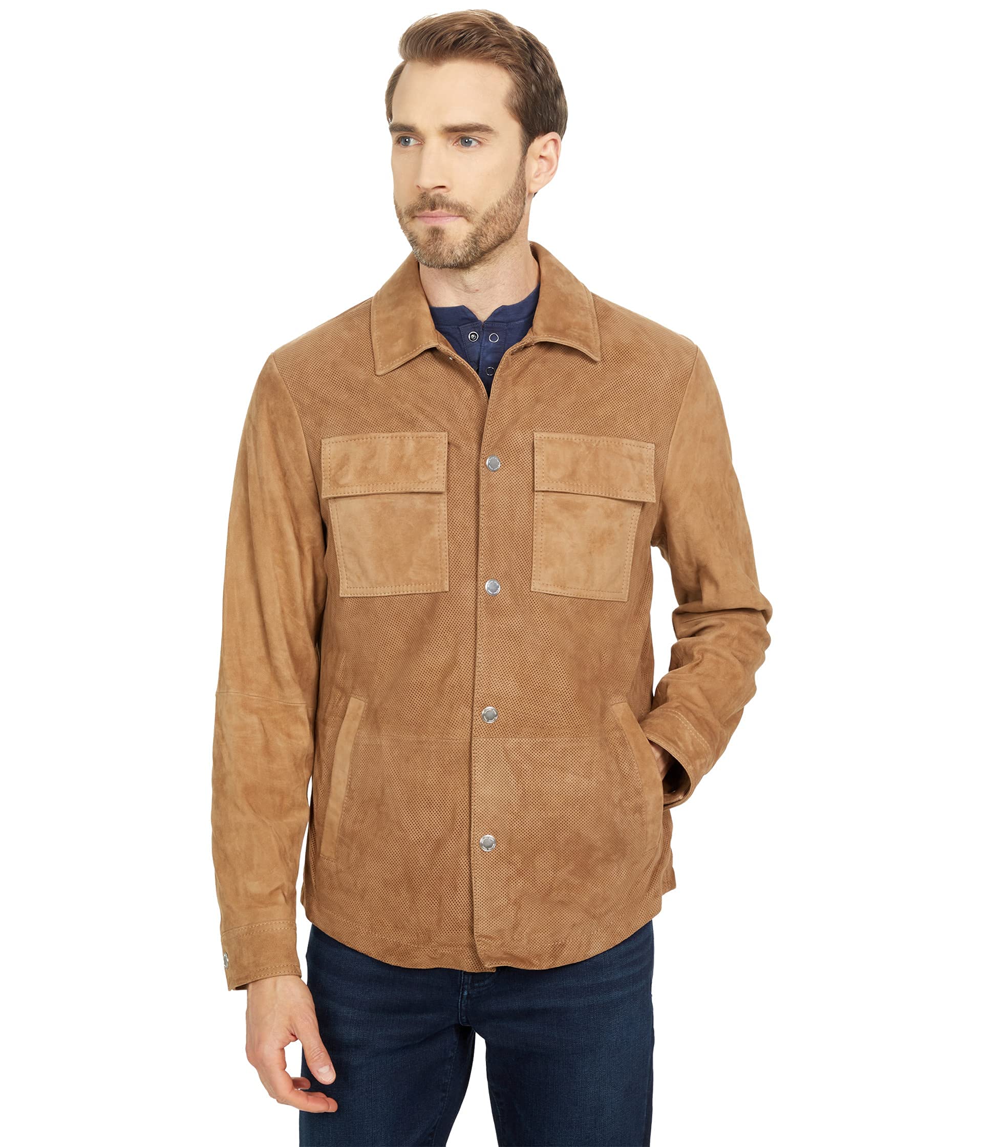 Michael Kors Per Mix Shirt Jacket for Women - Stylish Button-Up Lightweight Outerwear | Perfect for Office, Travel & Casual Outings