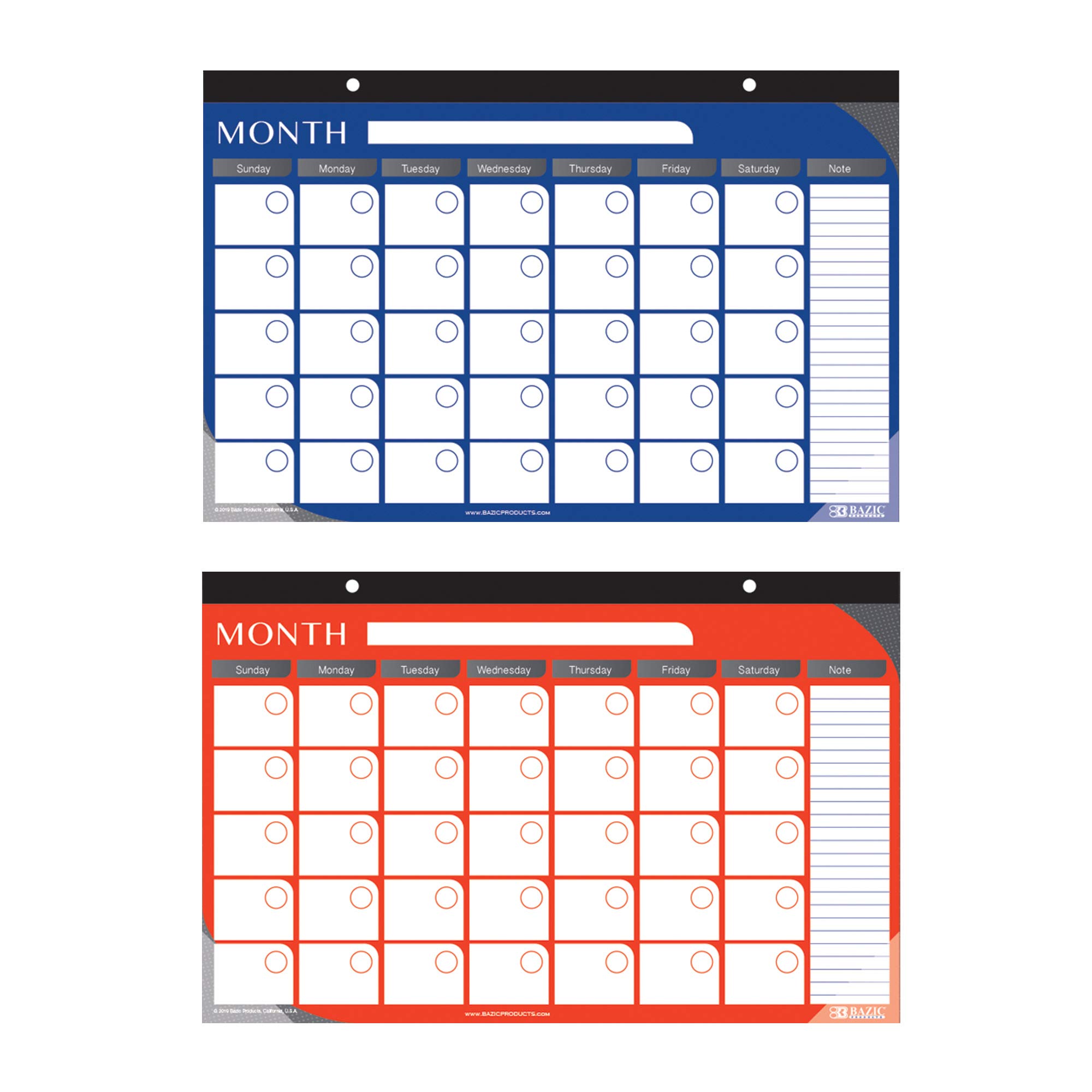 BAZIC Undated 12-Month Desk Calendar 11