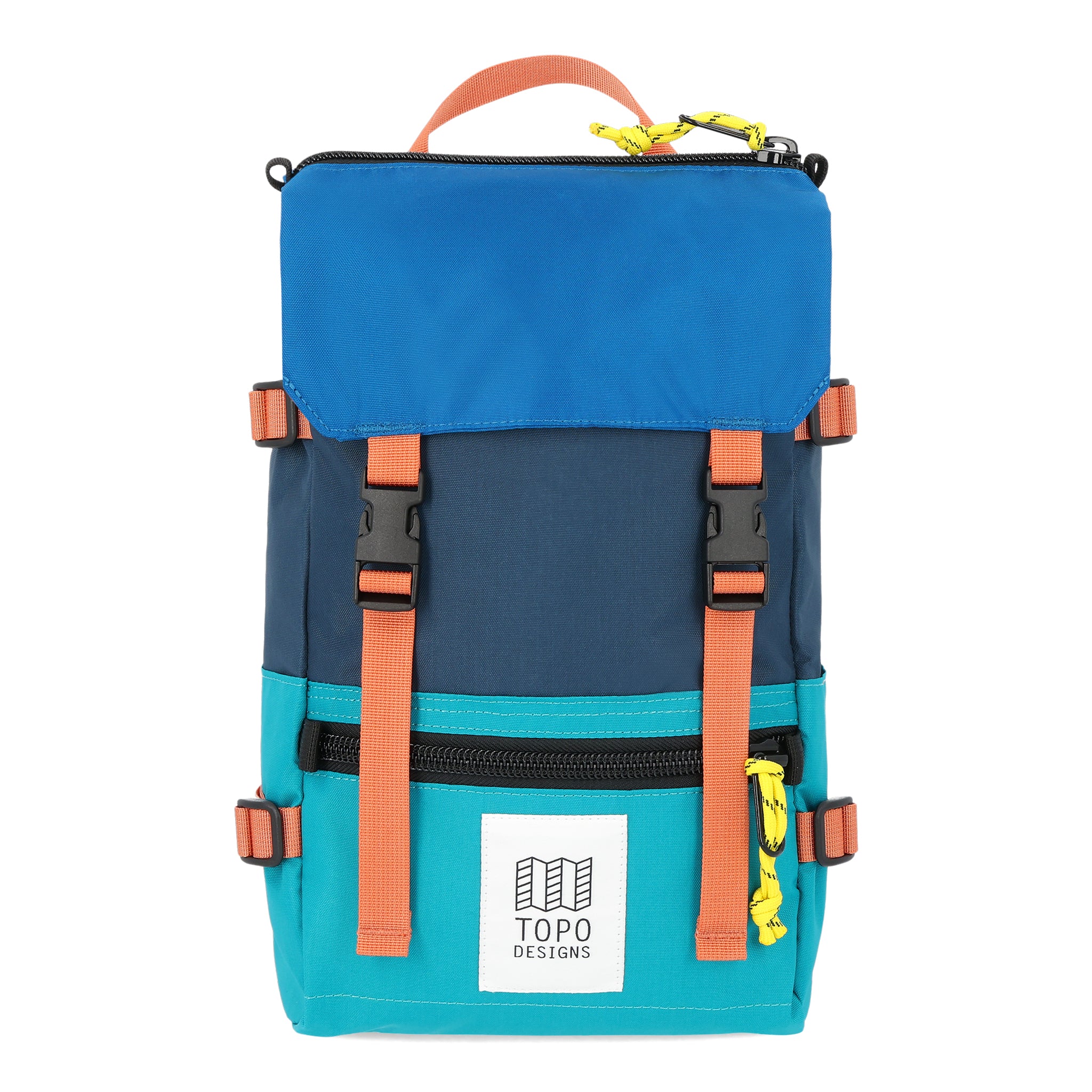 Topo Designs Rover Pack Mini Backpack - Waterproof & Lightweight Hiking Daypack for Men & Women - Tile Blue/Pond Blue - Perfect for Travel, Hiking & Outdoor Adventures
