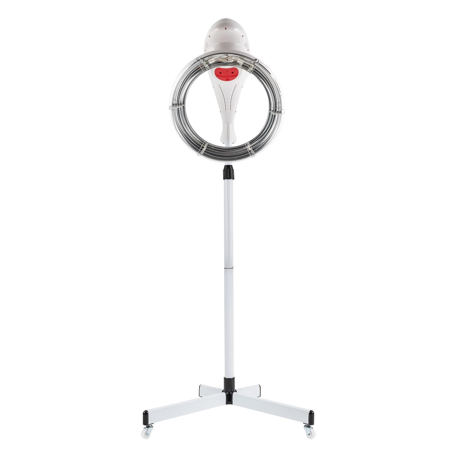 Professional Hair Dryer Accelerator with Rolling Base - 6 Speed & Heat Settings for Salon & Home Use - Ionic Conditioning & Perm Styling Tool (White) - Perfect for Blowouts, Curling & Hair Treatments