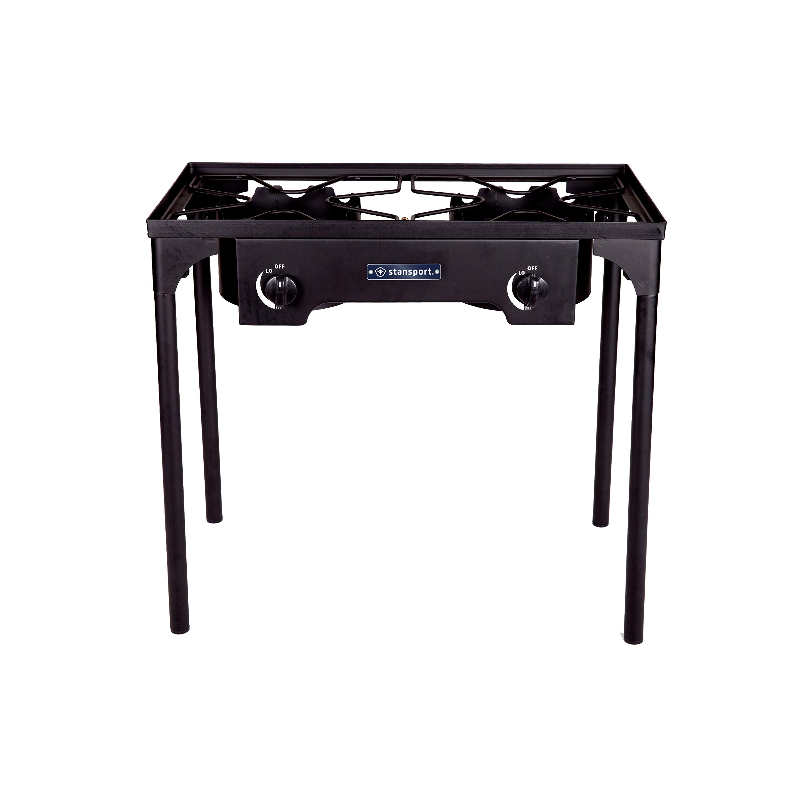 Stansport Cast Iron Wood Burning Stove with Stand - Portable Camping Stove for Outdoor Cooking, Heating & Survival