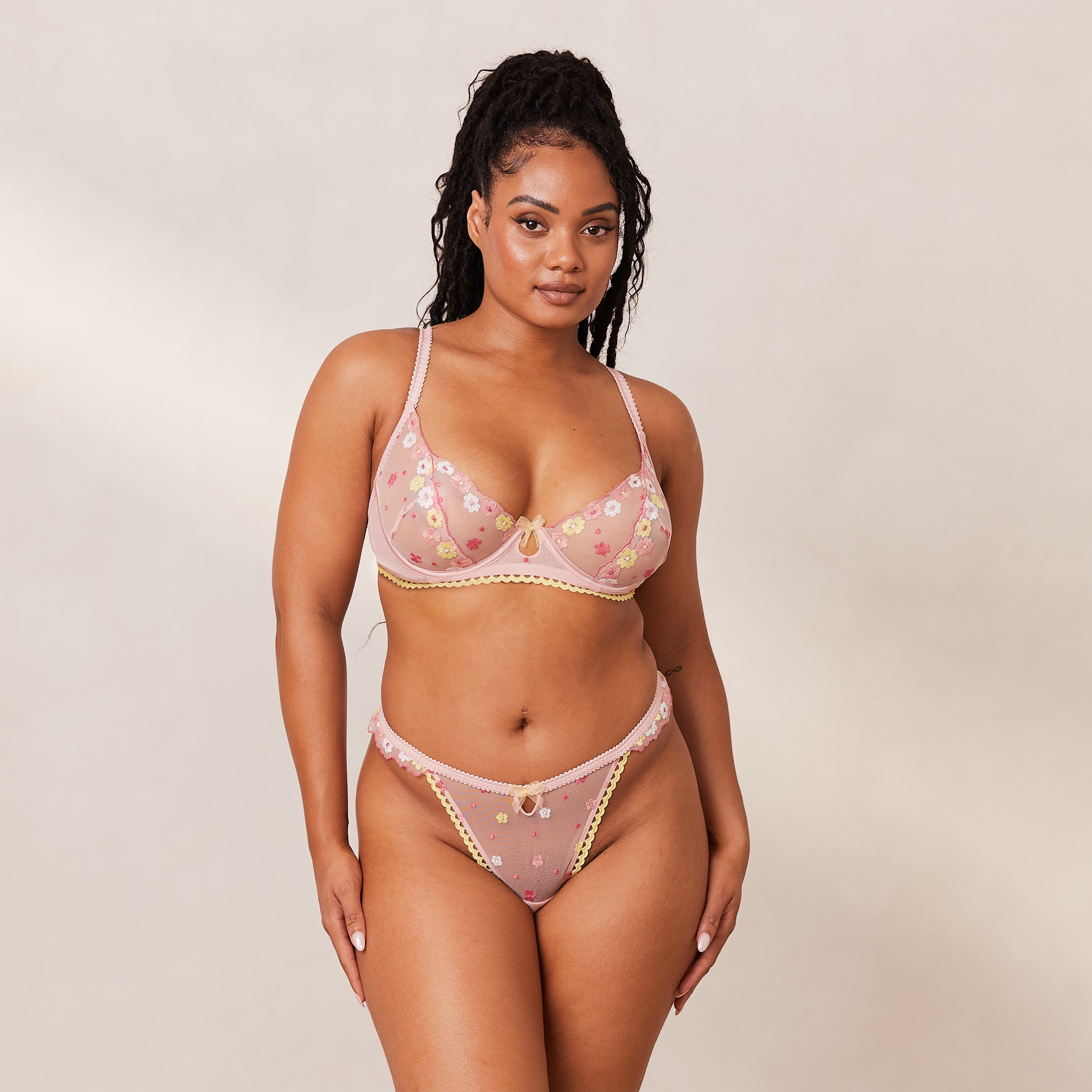 Fleur Balcony Bra - Comfortable Lace Underwire Bra in Pink for Women | Perfect for Everyday Wear, Date Nights & Special Occasions