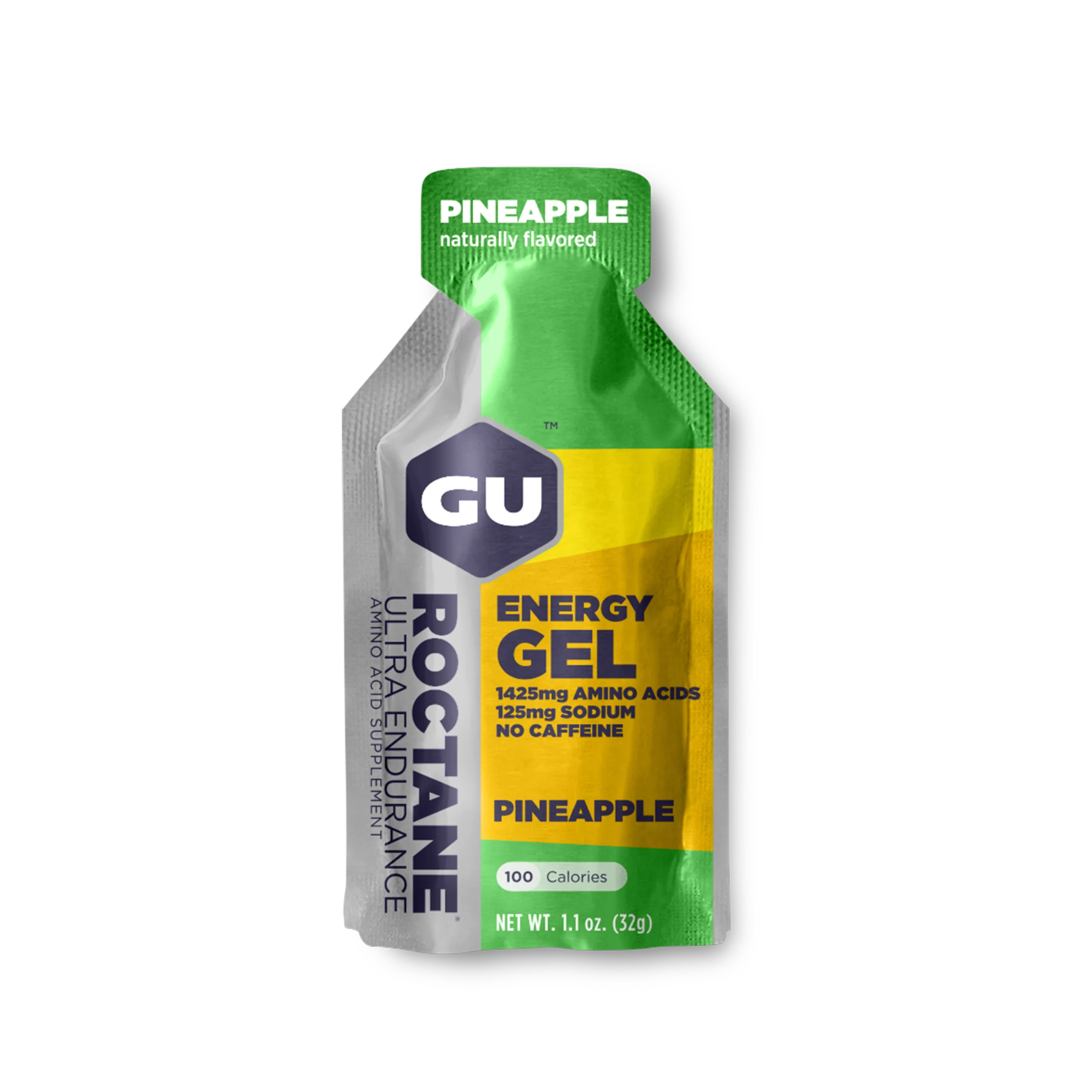 GU Roctane Ultra Endurance Energy Gel - Pineapple Flavor | High-Carb Electrolyte Sports Nutrition for Marathon, Cycling & Long-Distance Running