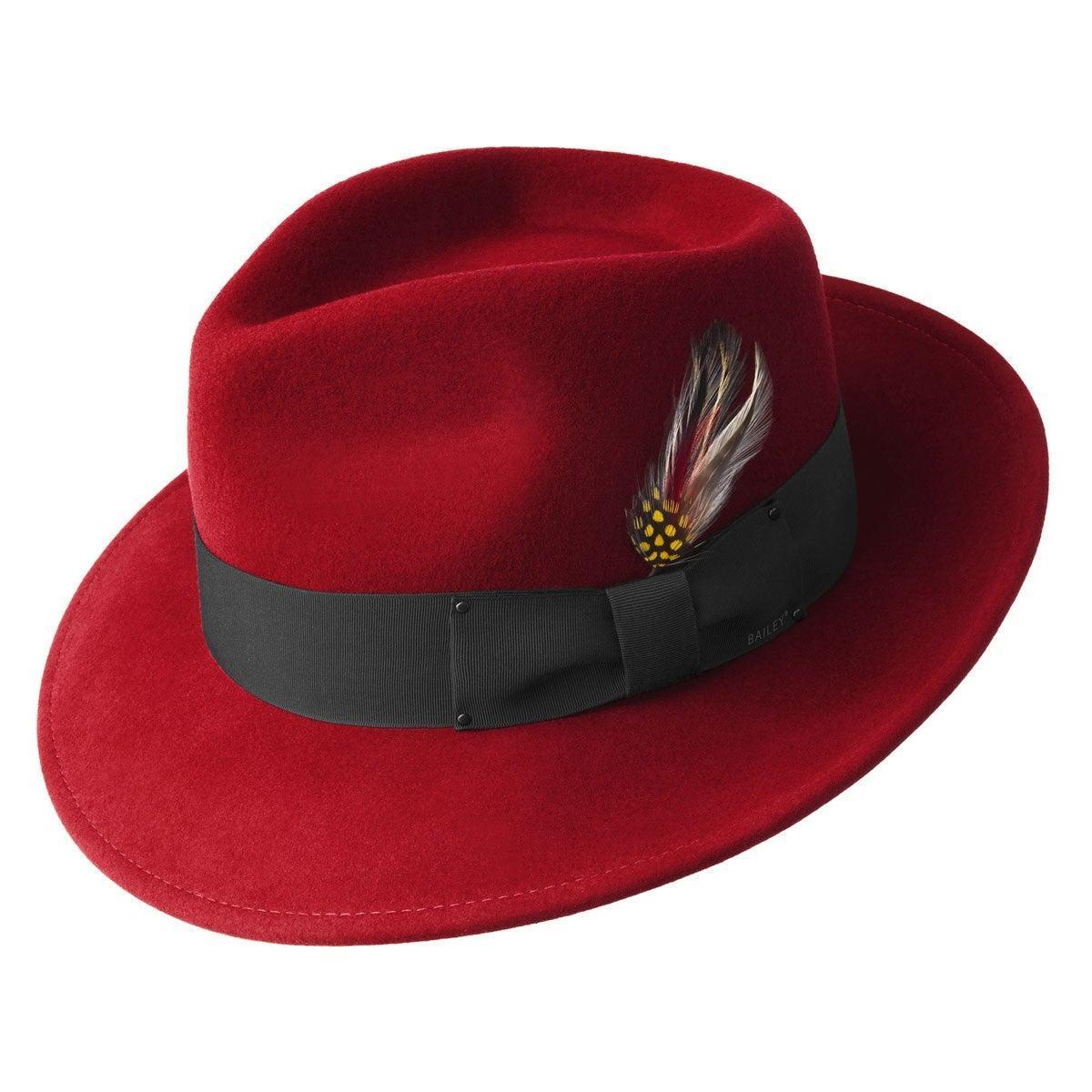 Bailey of Hollywood Men's Fedora Hat - Classic Red with Black Band for Casual & Formal Wear | Perfect for Weddings, Parties & Outdoor Events
