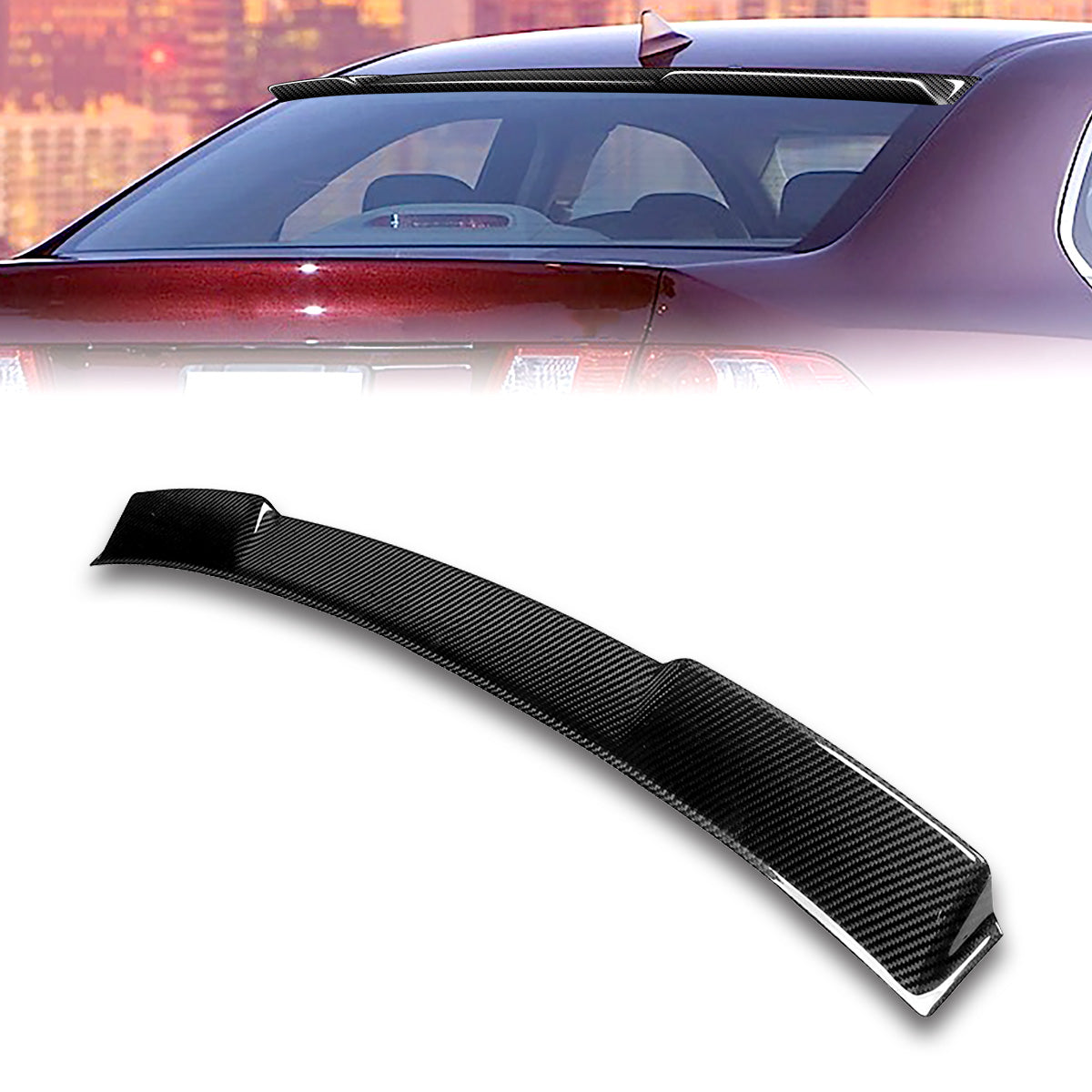 09-14 Acura TSX Carbon Fiber Rear Window Roof Spoiler - High Performance Style Upgrade for Sedans - Perfect for Car Enthusiasts & Street Racing