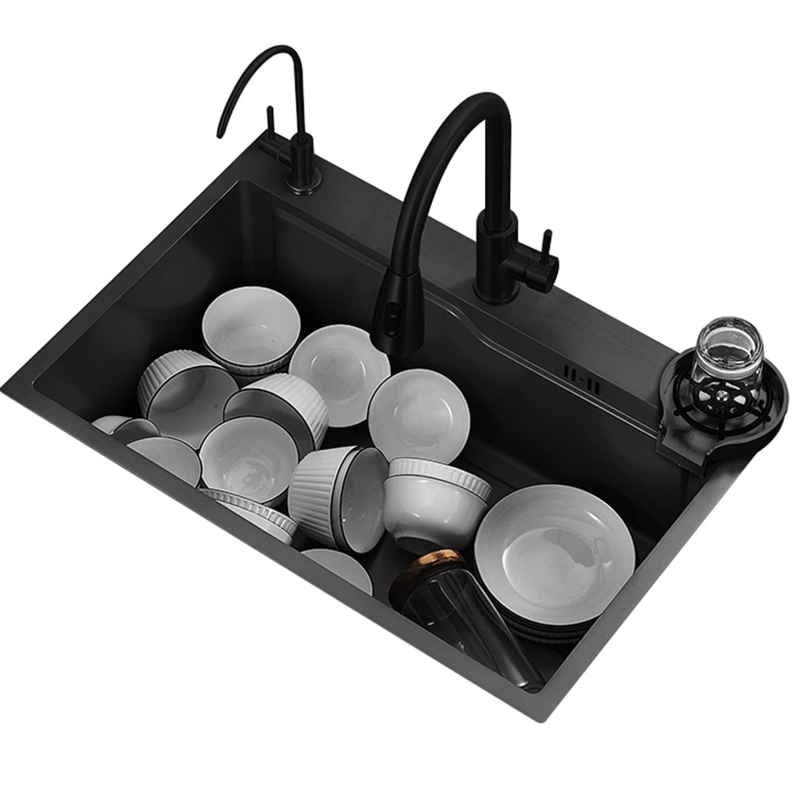 Premium Handmade Stainless Steel Single Bowl Kitchen Sink with Accessories - Multi-Purpose Countertop Sink for Modern Kitchens, RV Camping & Outdoor Cooking