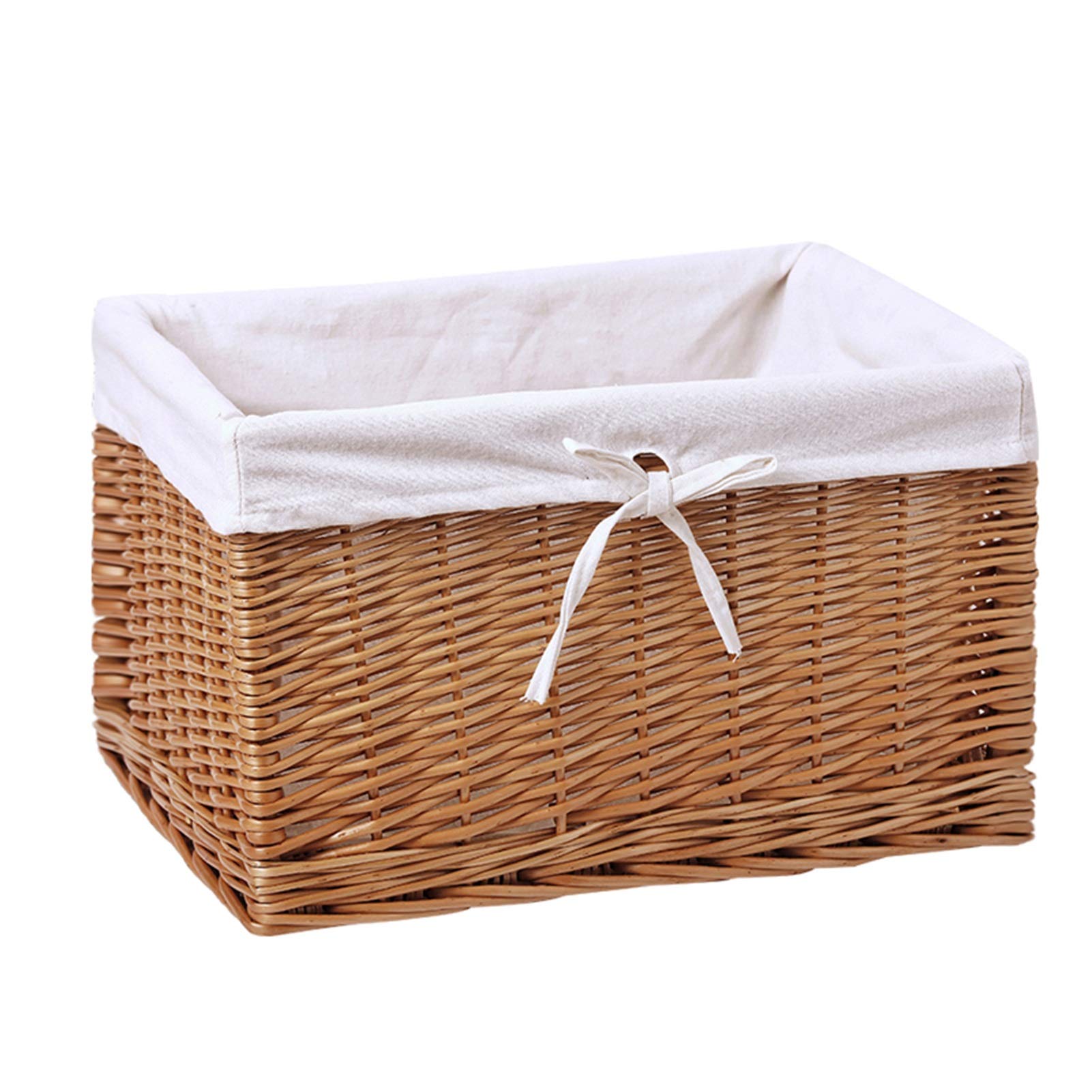 BZGKNUL Handmade Rattan Laundry Basket - Woven Storage Basket for Clothes, Snacks & Sundries (Size C) - Perfect for Bedroom, Bathroom & Living Room Organization