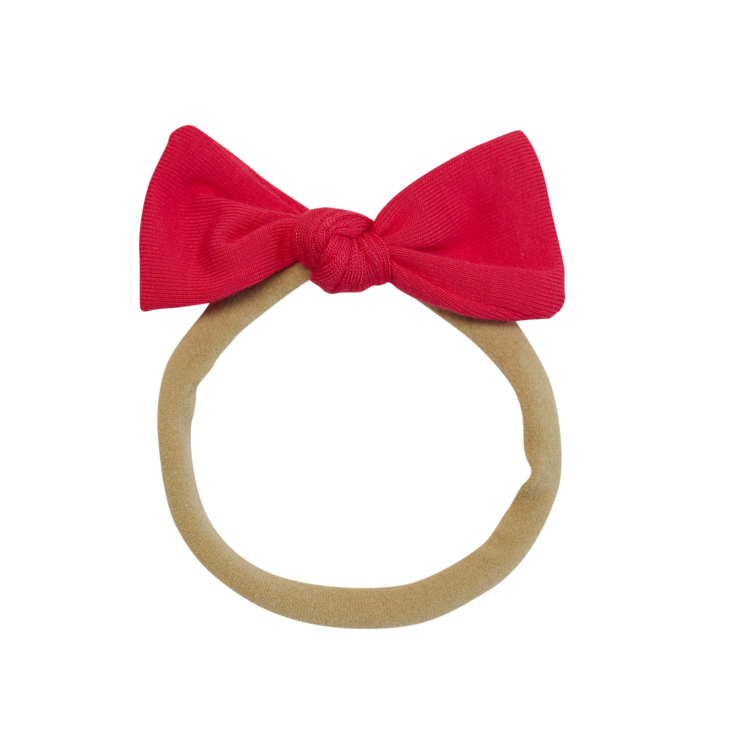 Cardinal Red Mini Nylon Hair Bow for Girls - Perfect for Parties, Weddings & Everyday Accessories