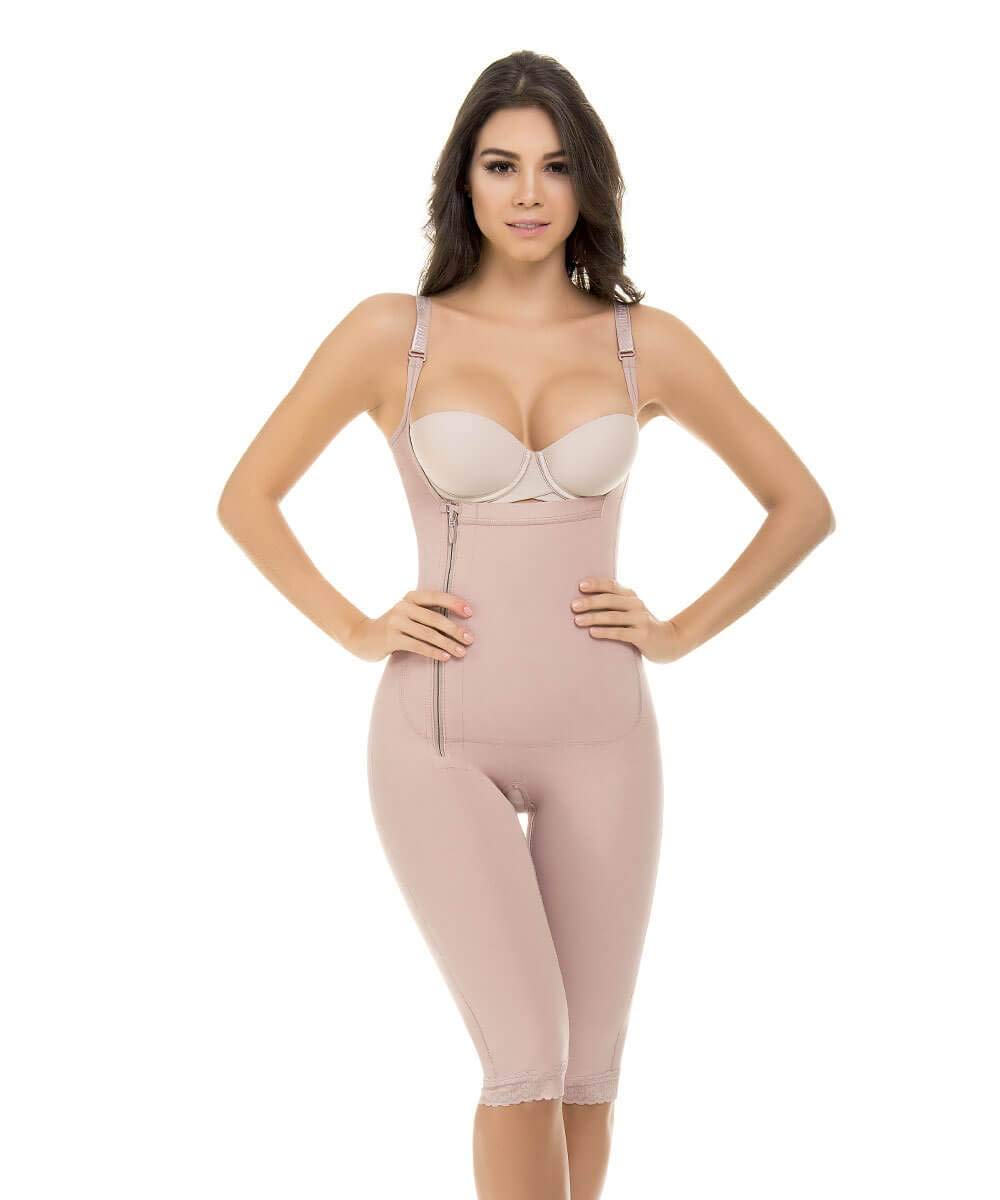 Postpartum & Post-Surgery Colombian Bodyshaper Capri with Thin Straps - XX-Small Rose | Tummy Control Shapewear for Women | Perfect for Recovery, Maternity & Everyday Wear