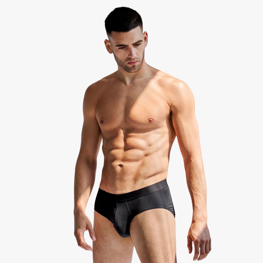 3 Pack Men's Underwear Briefs - Soft Cotton Boxer Shorts for Comfort & Support - Perfect for Daily Wear, Gym & Travel (Black)