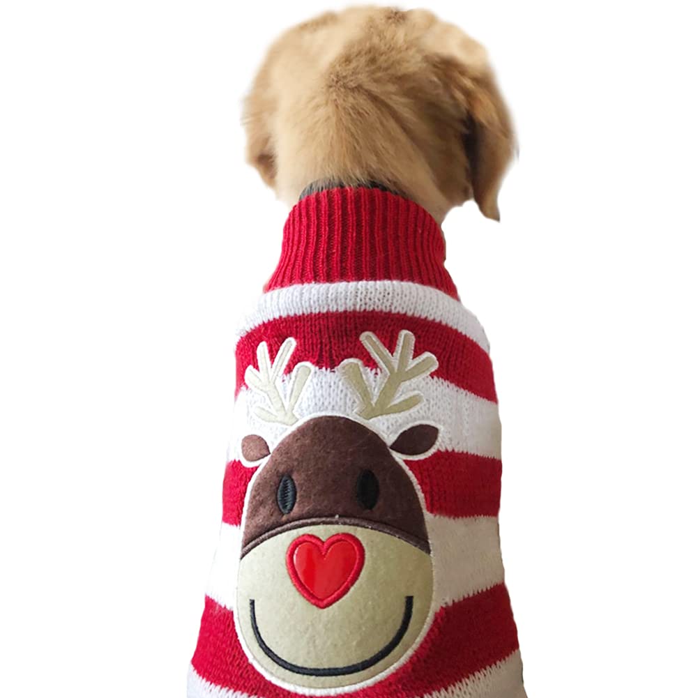 NACOCO Reindeer Christmas Sweater for Small Dogs & Cats - Festive Holiday Pet Apparel for Xmas & New Year Celebrations