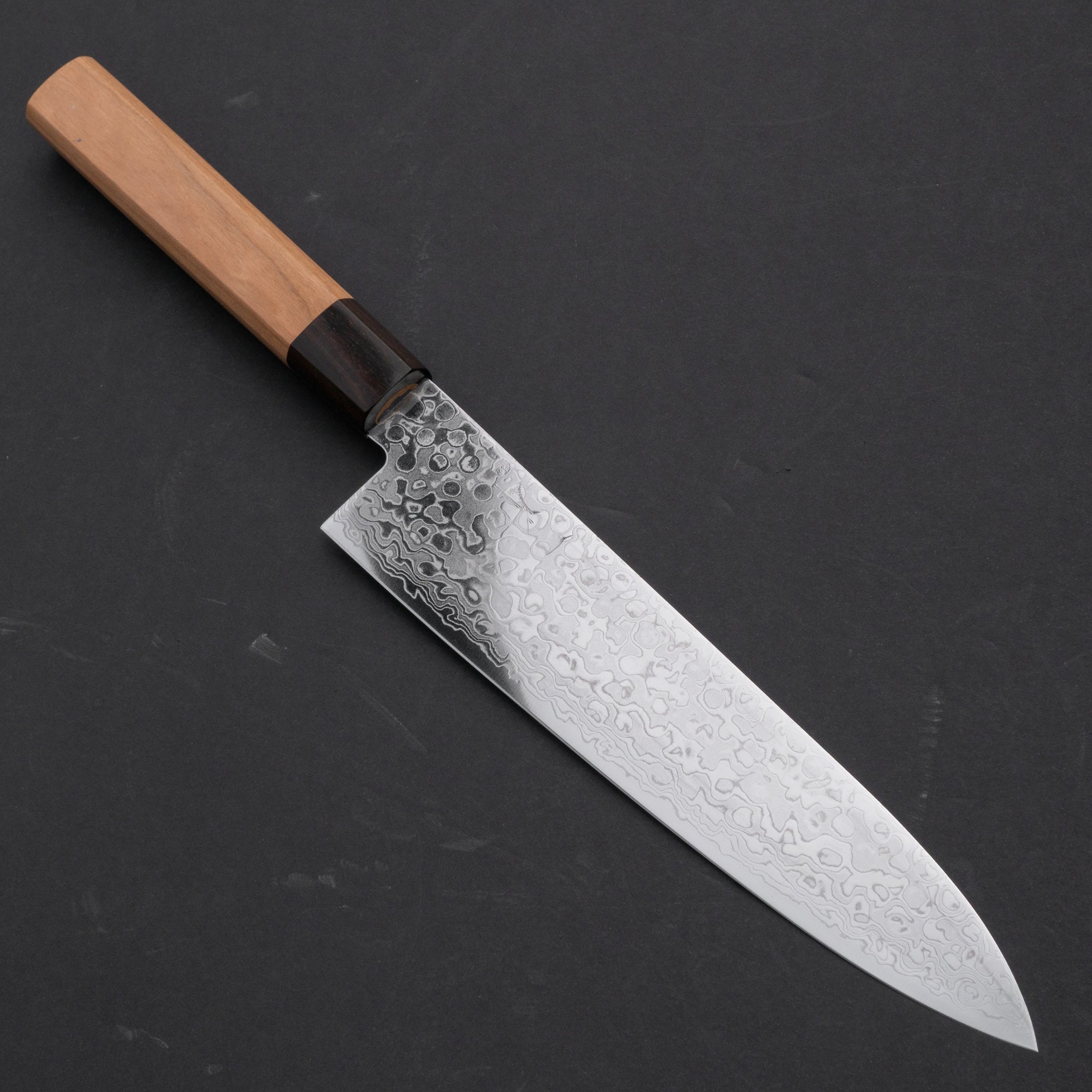 Hitohira HG Damascus Gyuto 210mm Japanese Chef Knife with Cherry Wood Handle - Perfect for Sushi, Meat Slicing & Professional Kitchen Use