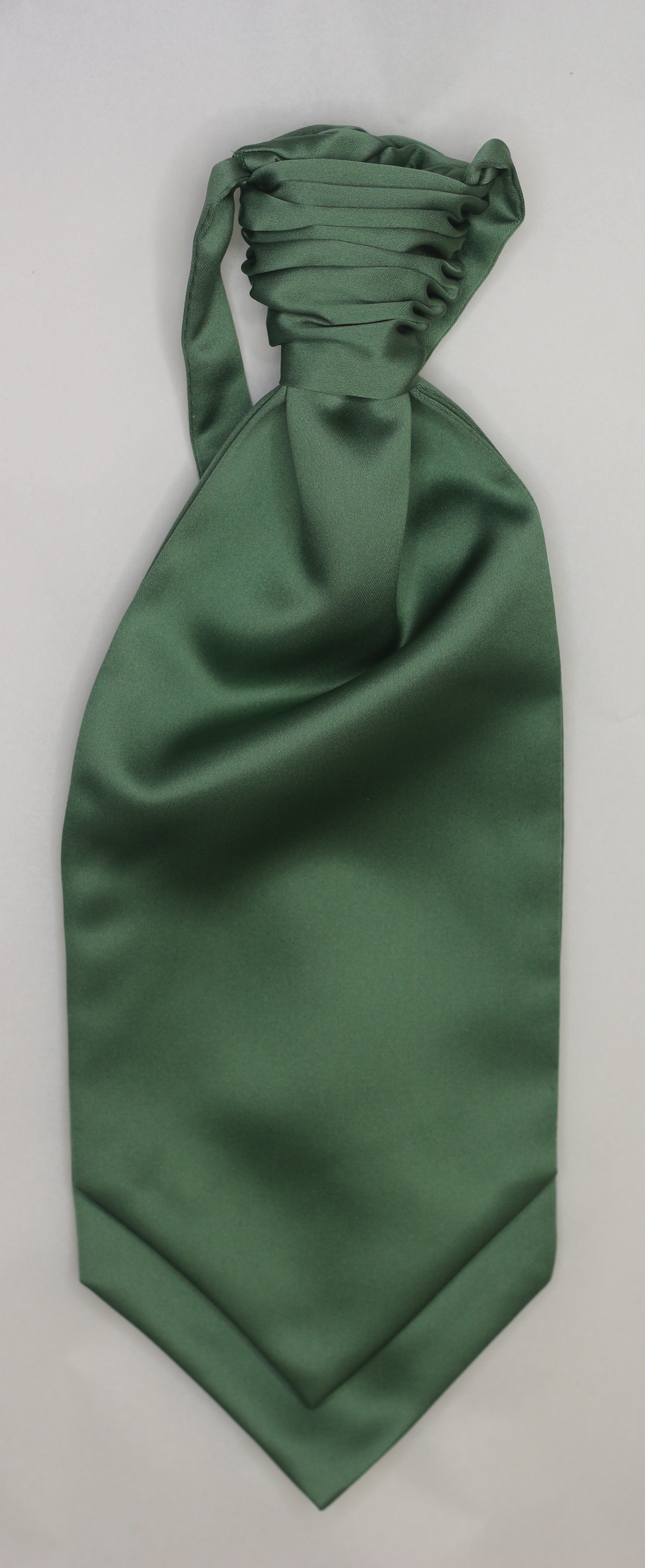 Leaf Green Ruche Cravat Tie - Elegant Neckwear for Men's Formal & Business Attire - Perfect for Weddings, Office Meetings & Special Occasions