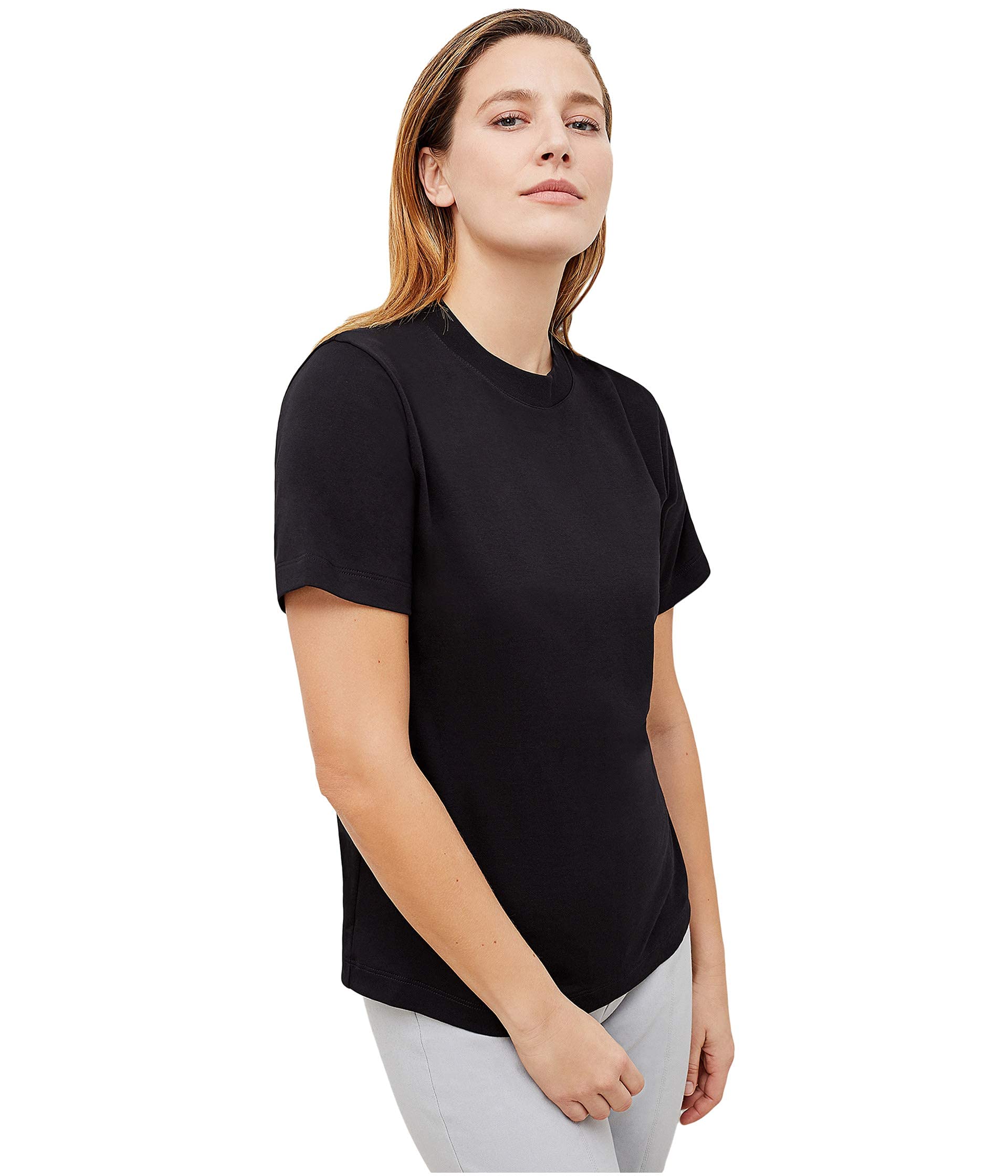 M.M.LaFleur Leslie Premium Cotton T-Shirt for Women - Soft Crew Neck Casual Tee - Perfect for Work, Travel & Everyday Wear