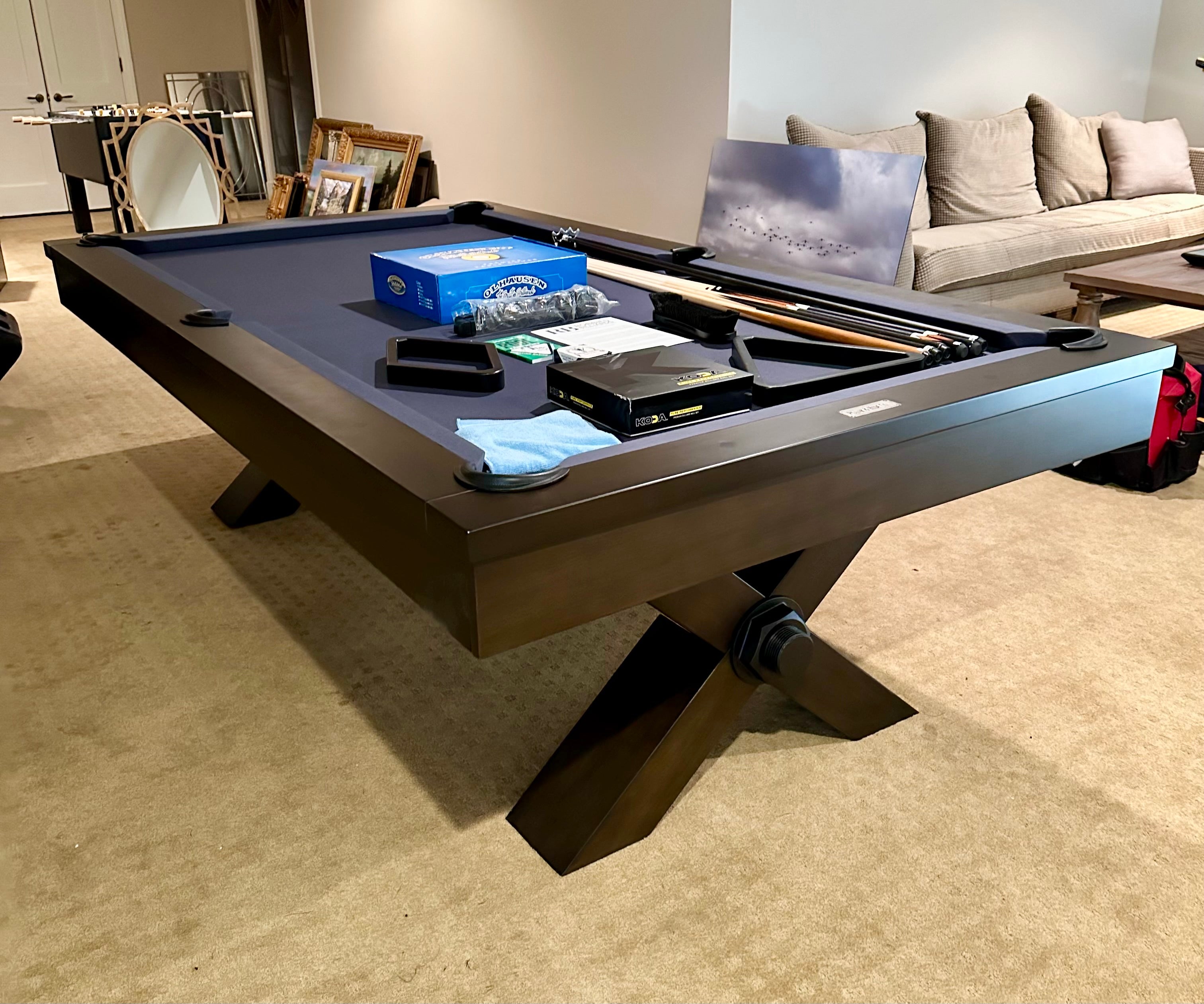 Premium Plank and Hide Wood Vox Pool Table - Professional Billiards Game Table for Home, Bar & Game Room - Perfect for Entertainment & Recreation